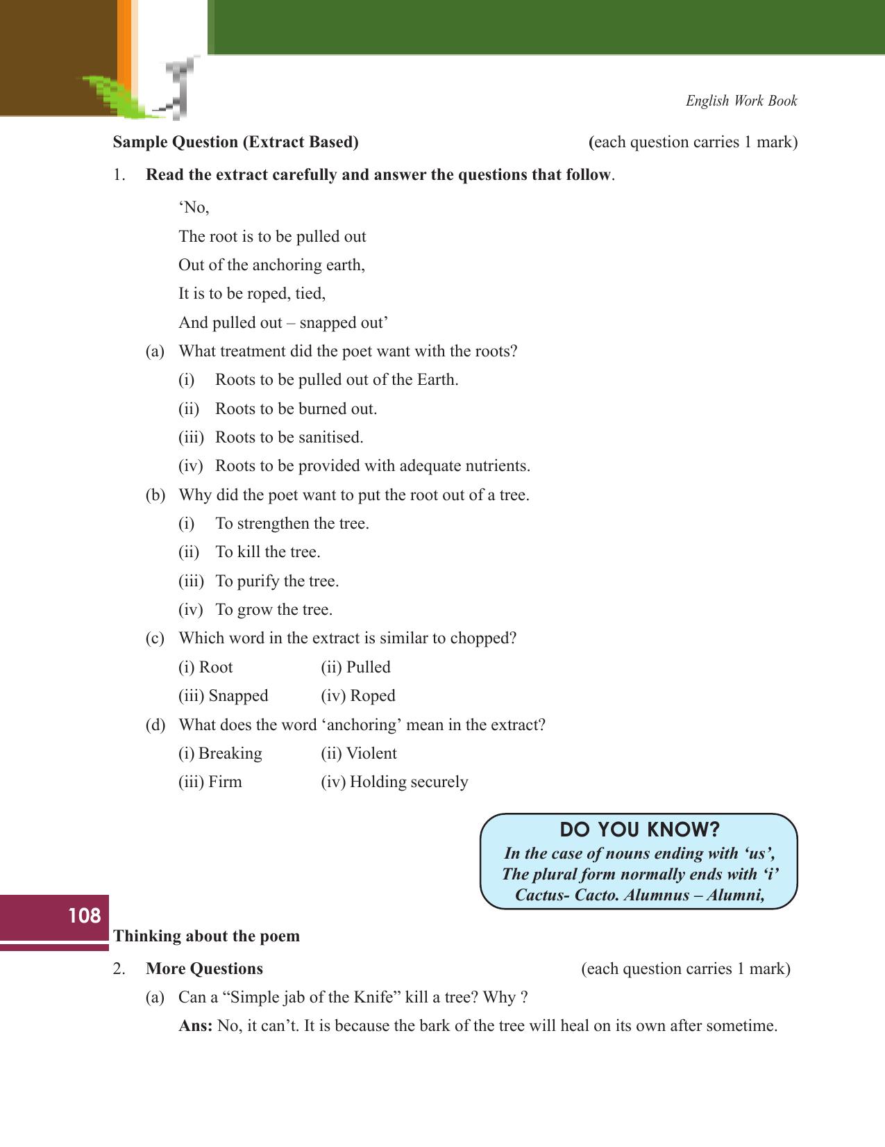 Tripura Board Class 9 English Workbooks - Page 108