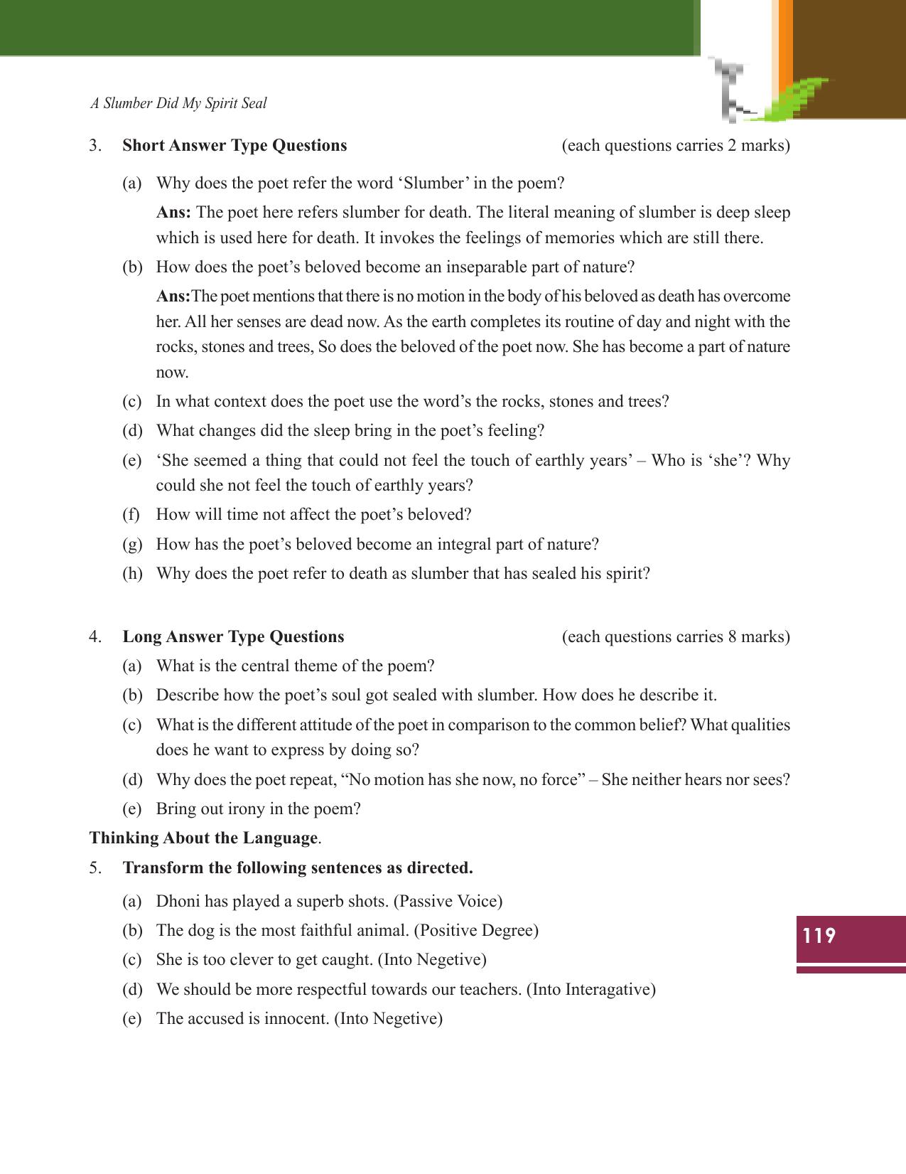 Tripura Board Class 9 English Workbooks - Page 119
