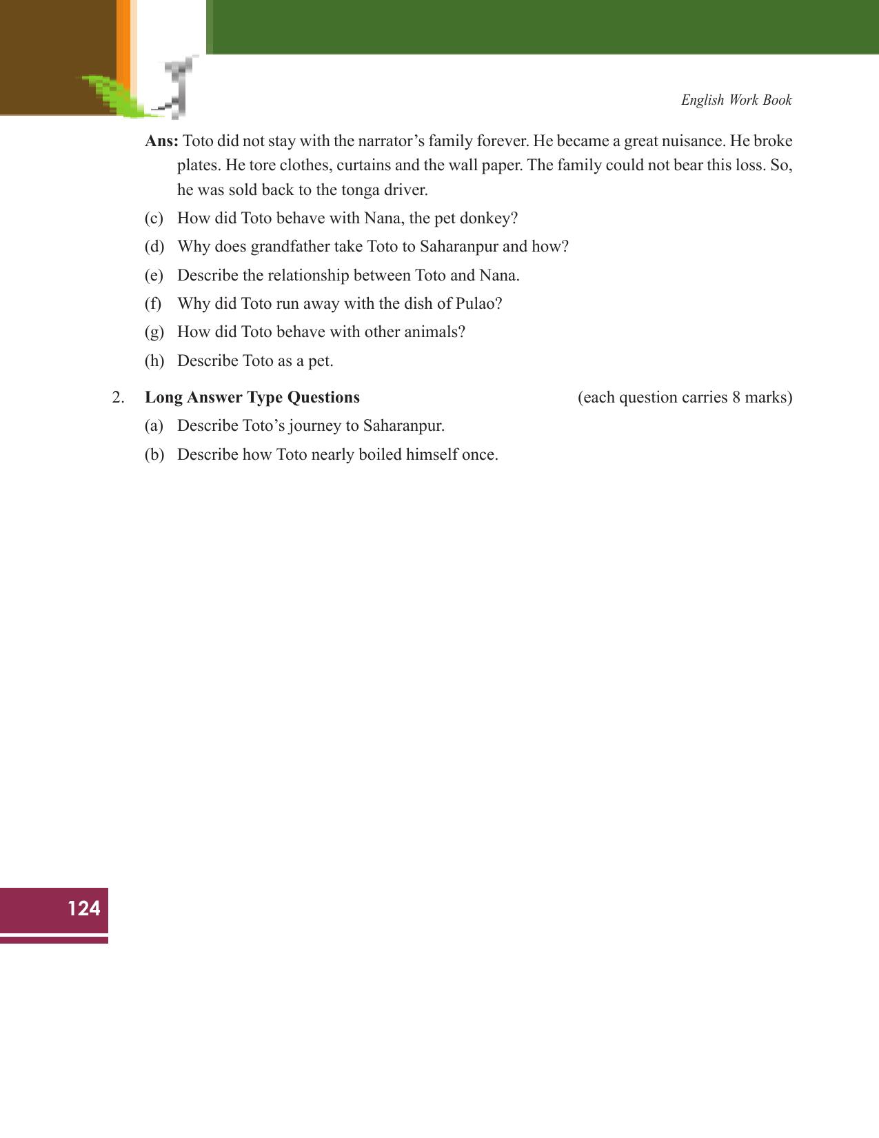 Tripura Board Class 9 English Workbooks - Page 124