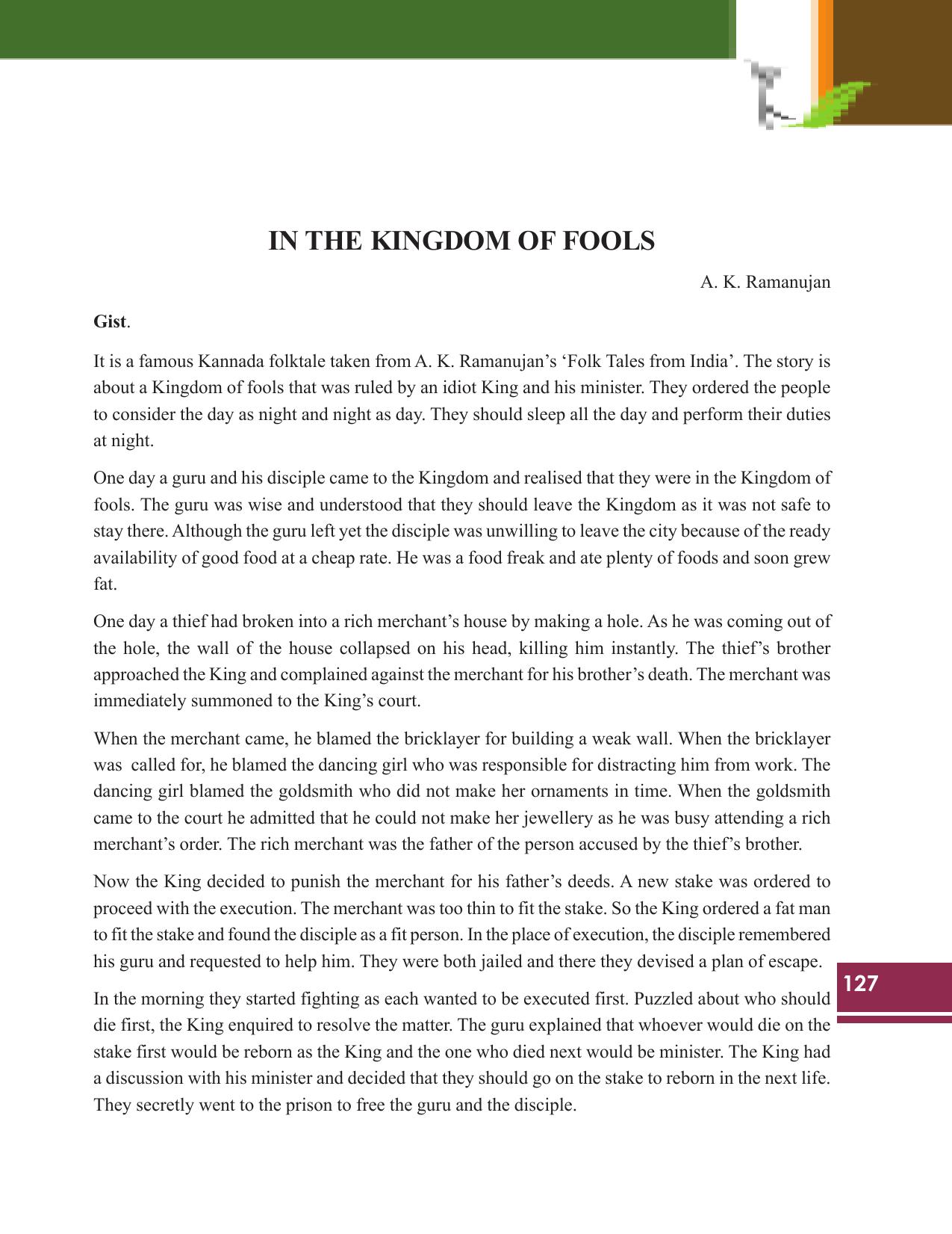 Tripura Board Class 9 English Workbooks - Page 127