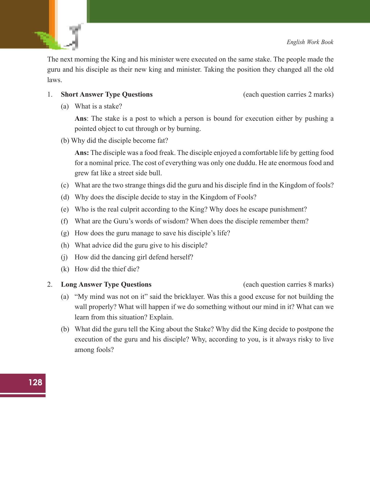 Tripura Board Class 9 English Workbooks - Page 128