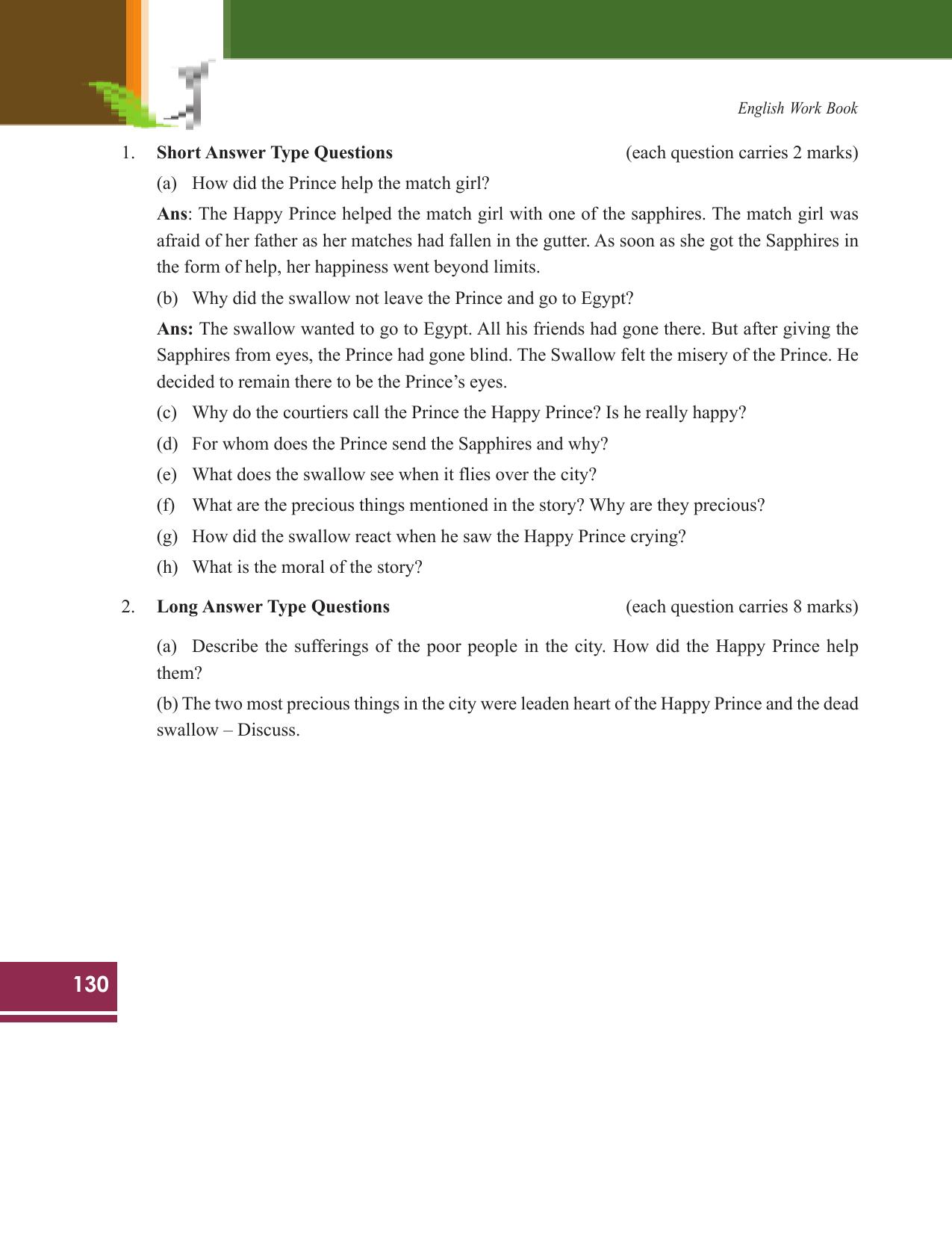 Tripura Board Class 9 English Workbooks - Page 130