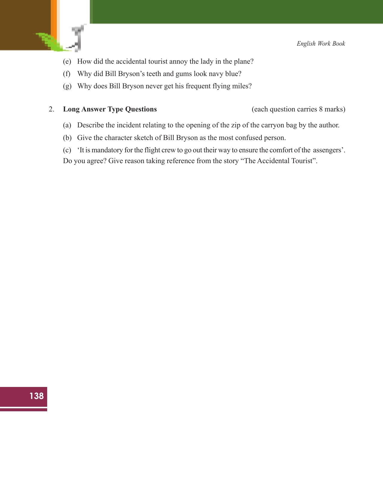 Tripura Board Class 9 English Workbooks - Page 138
