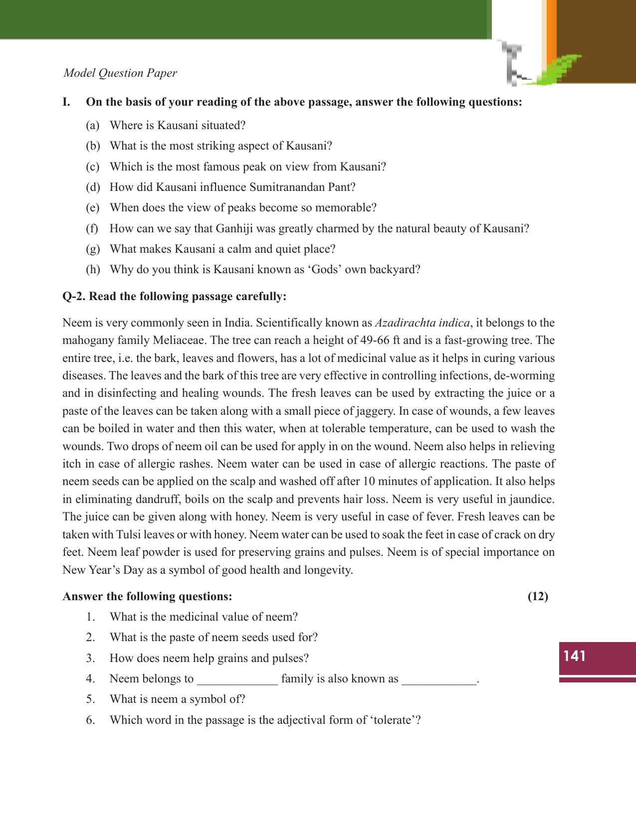 Tripura Board Class 9 English Workbooks - Page 141