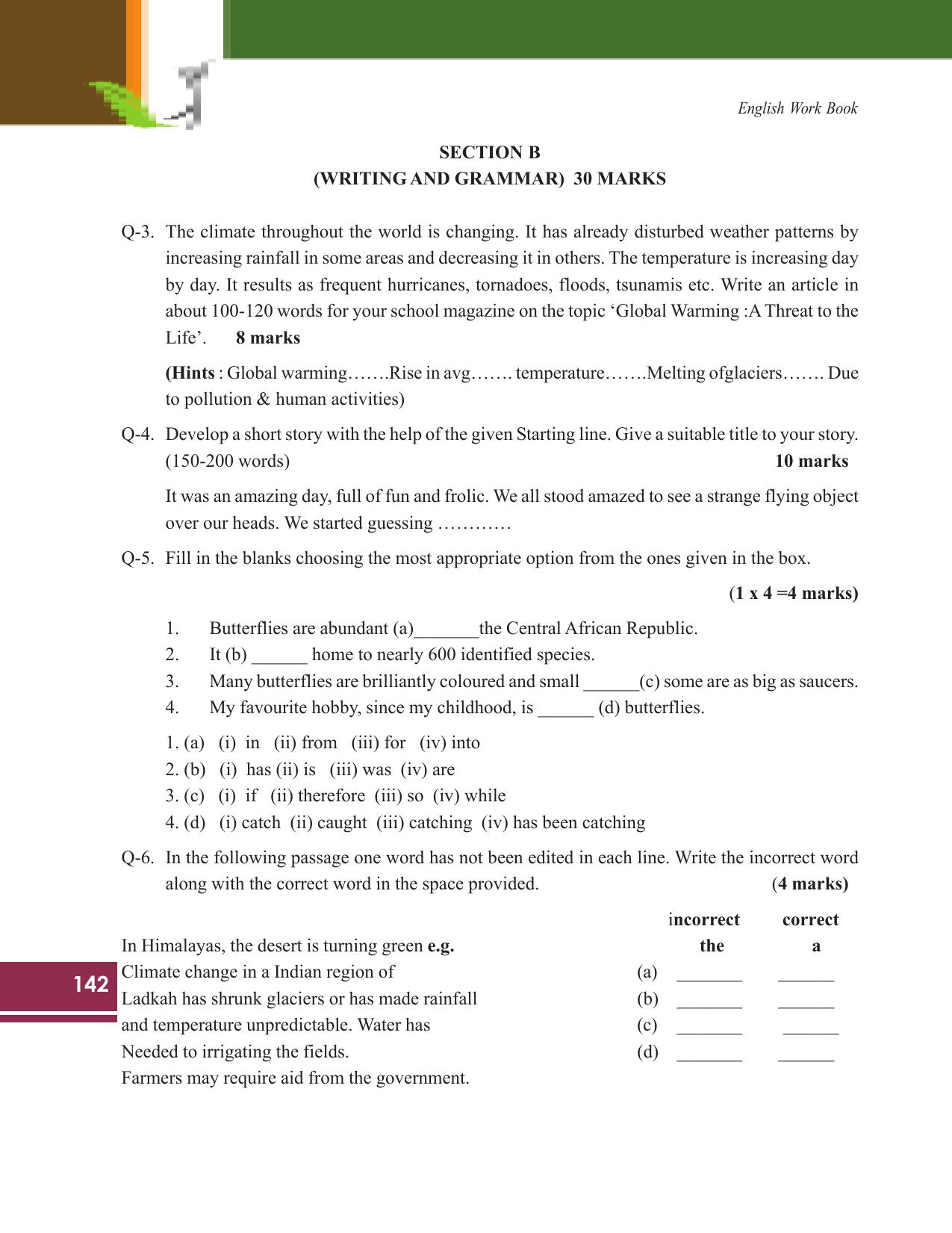 Tripura Board Class 9 English Workbooks - Page 142