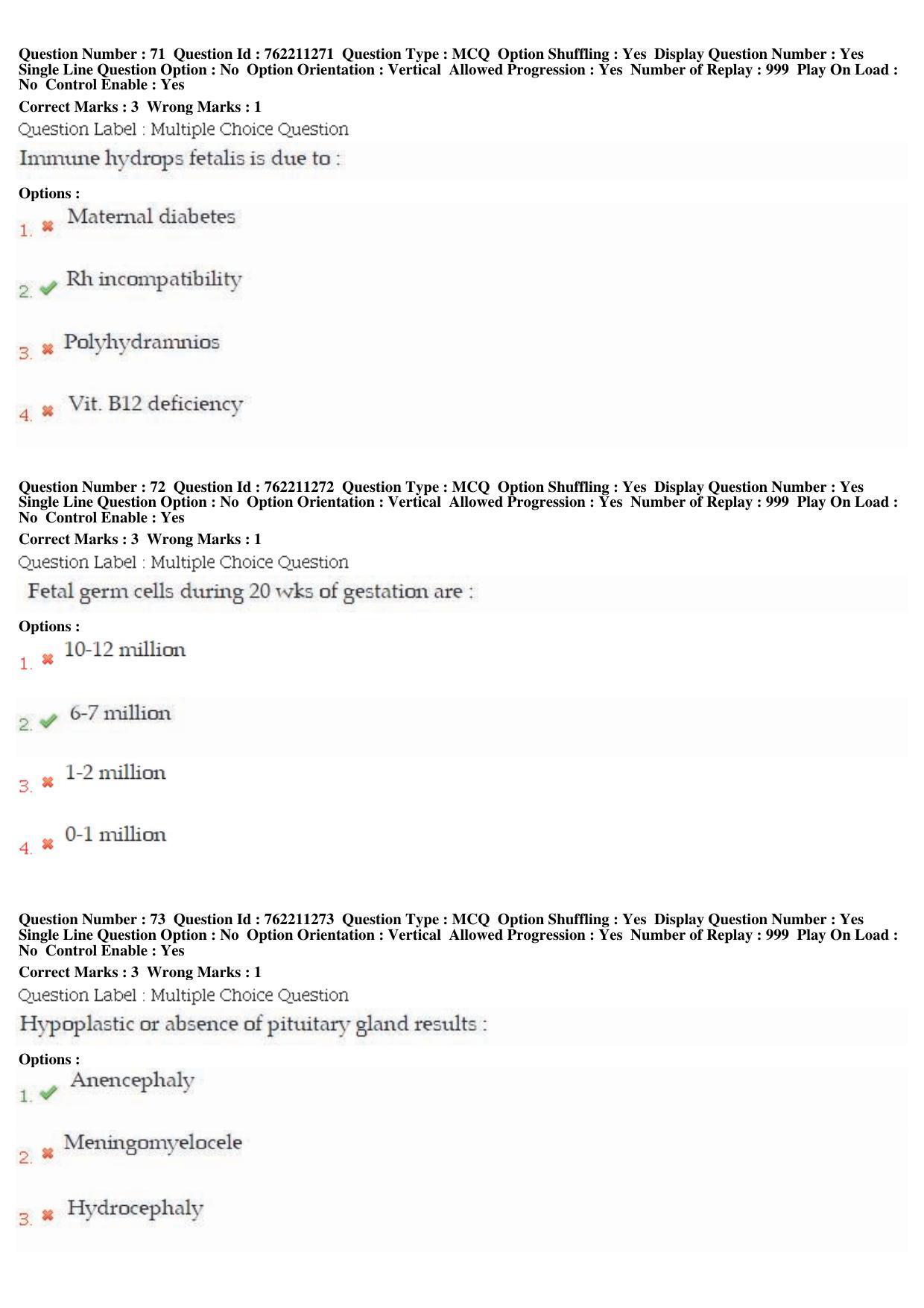 BHU RET Prasuti Tantra 2019 Question Paper  - Page 33