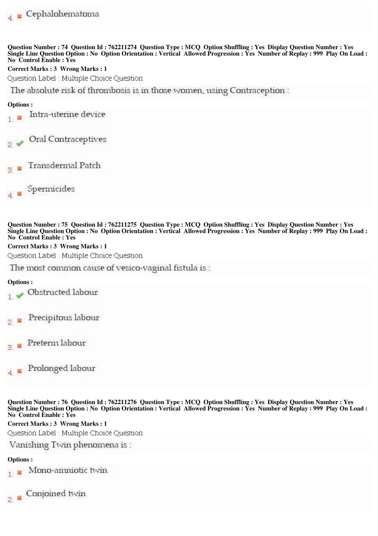 BHU RET Prasuti Tantra 2019 Question Paper  - Page 34