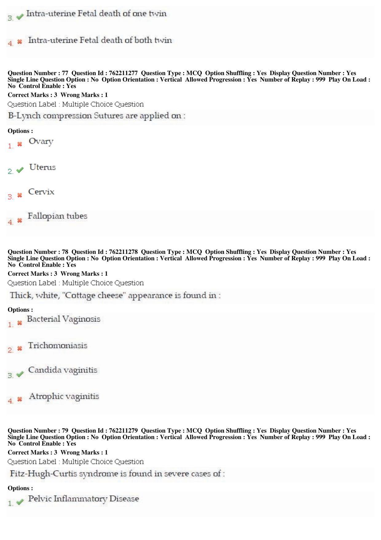 BHU RET Prasuti Tantra 2019 Question Paper  - Page 35