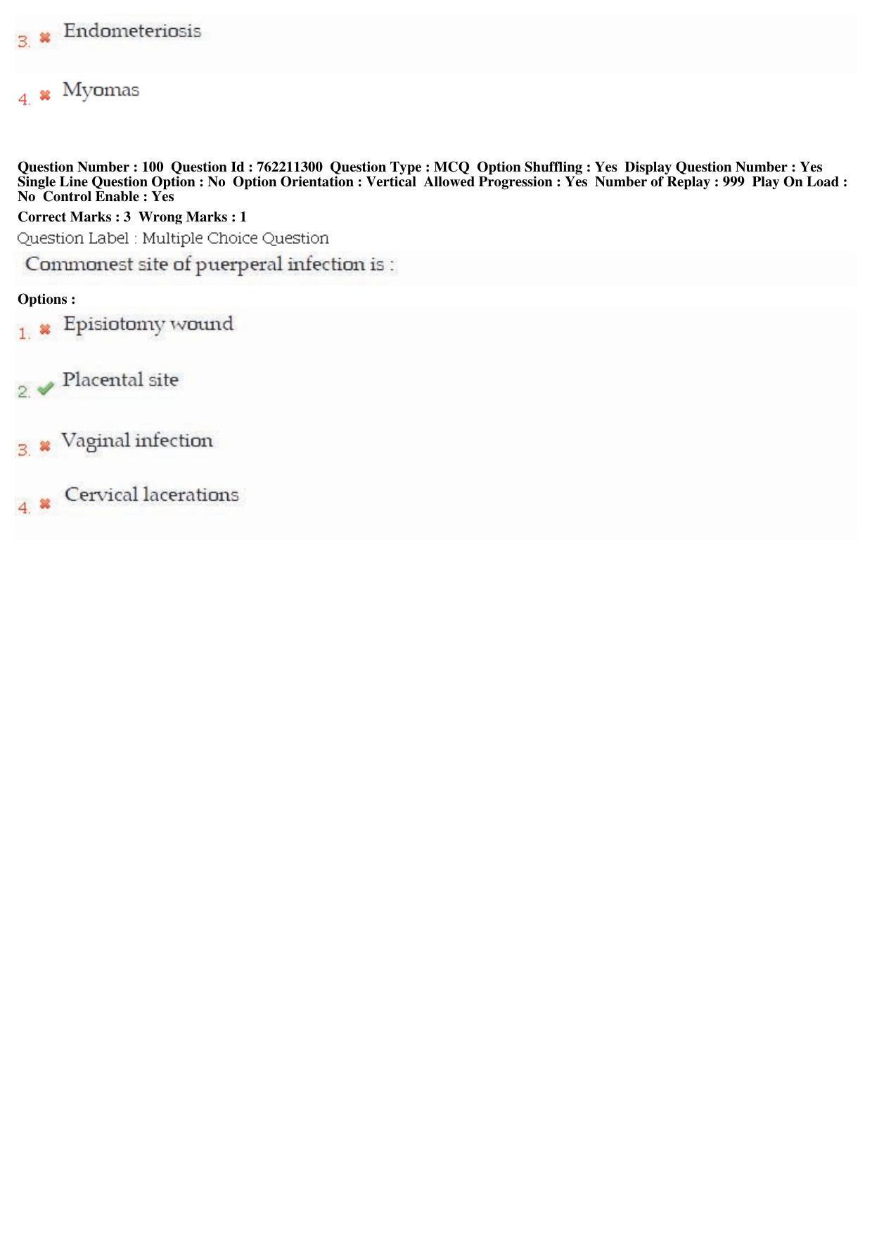 BHU RET Prasuti Tantra 2019 Question Paper  - Page 43