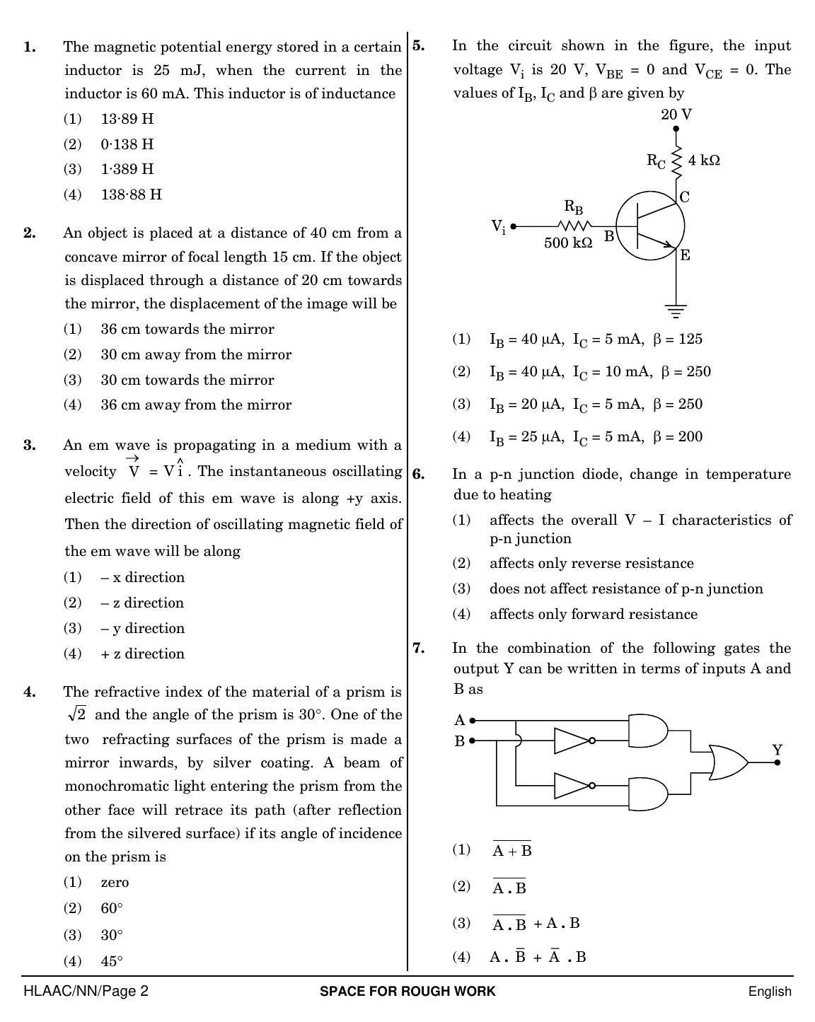 NEET English NN 2019 Question Paper - Page 2
