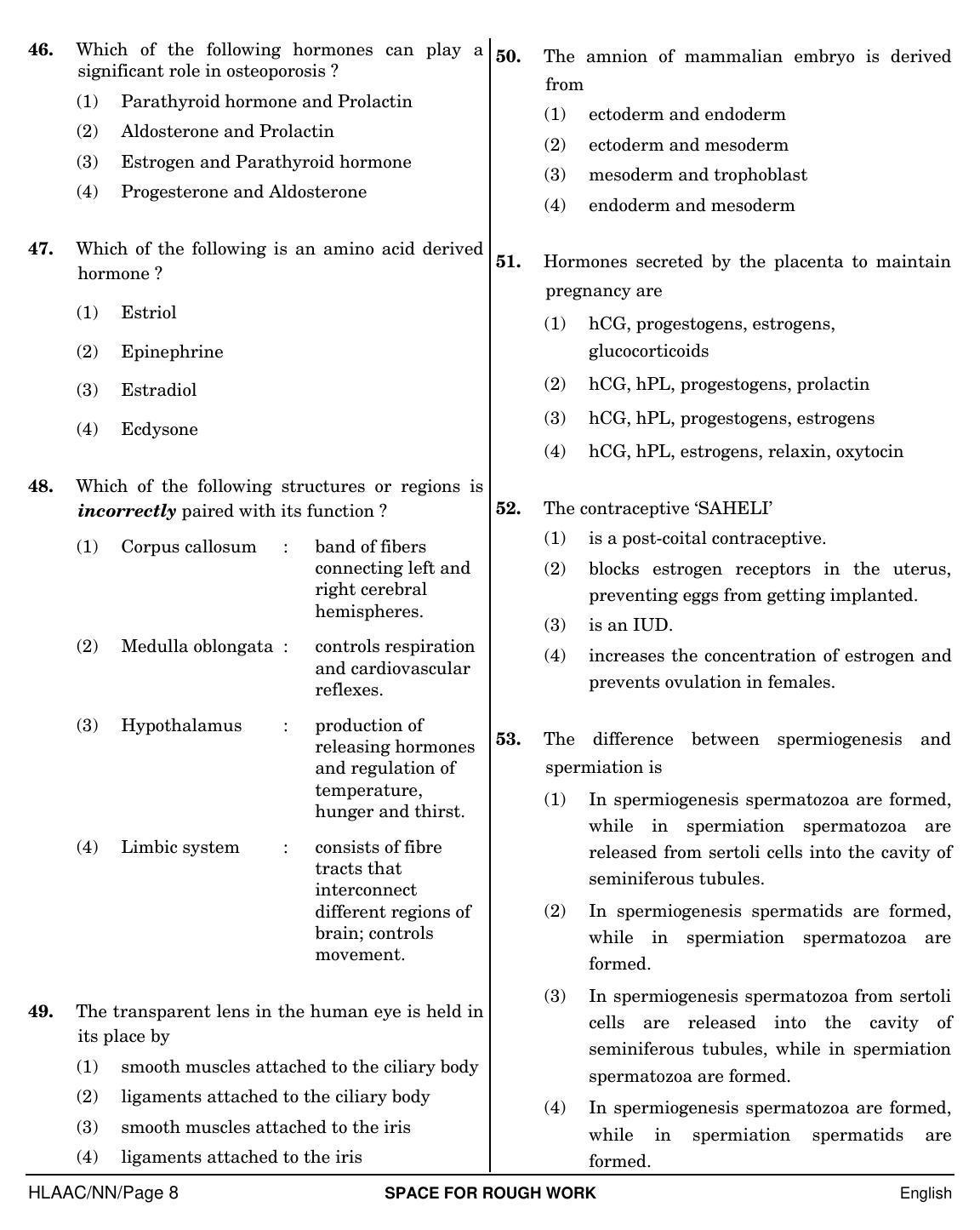 NEET English NN 2019 Question Paper - Page 8