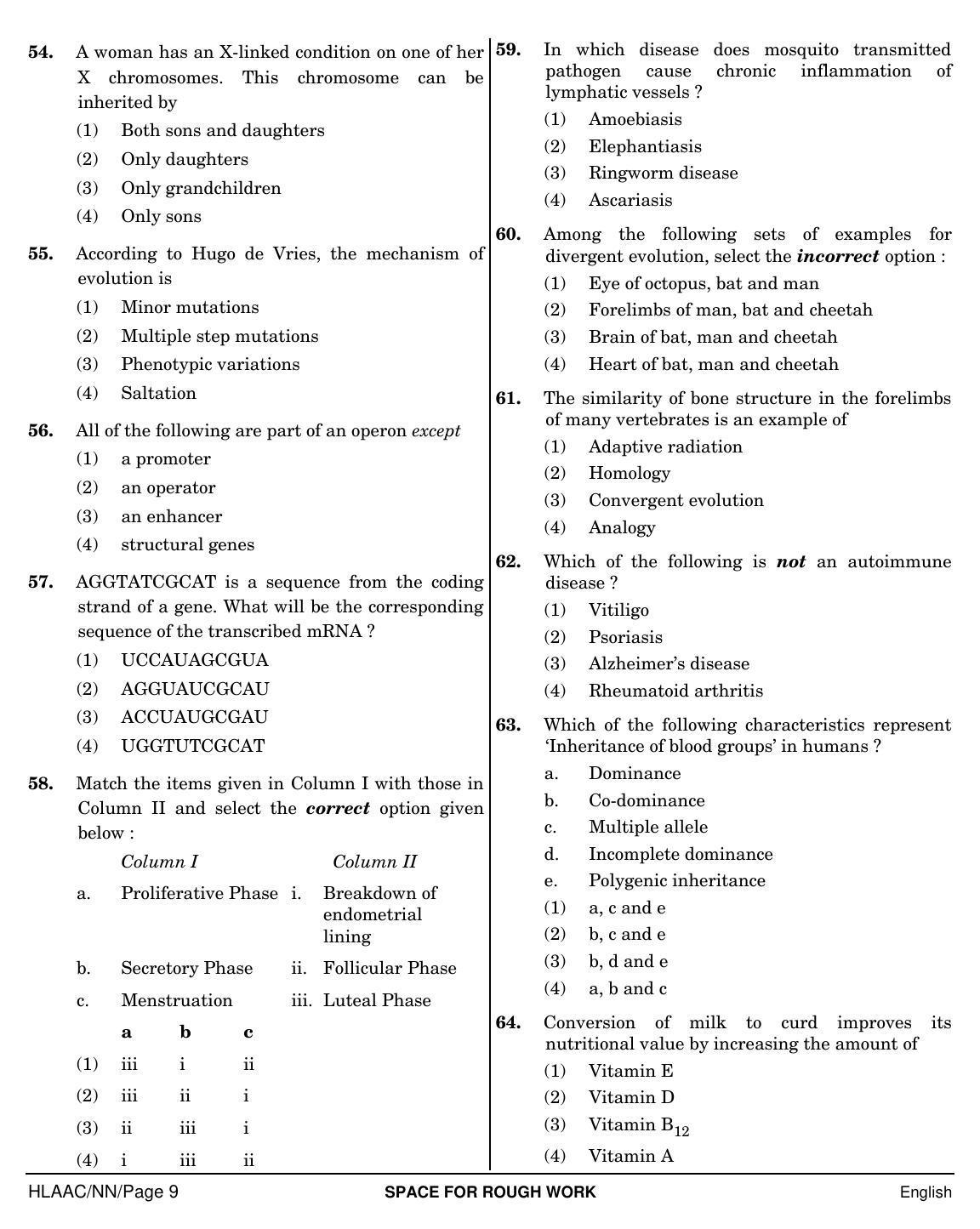 NEET English NN 2019 Question Paper - Page 9