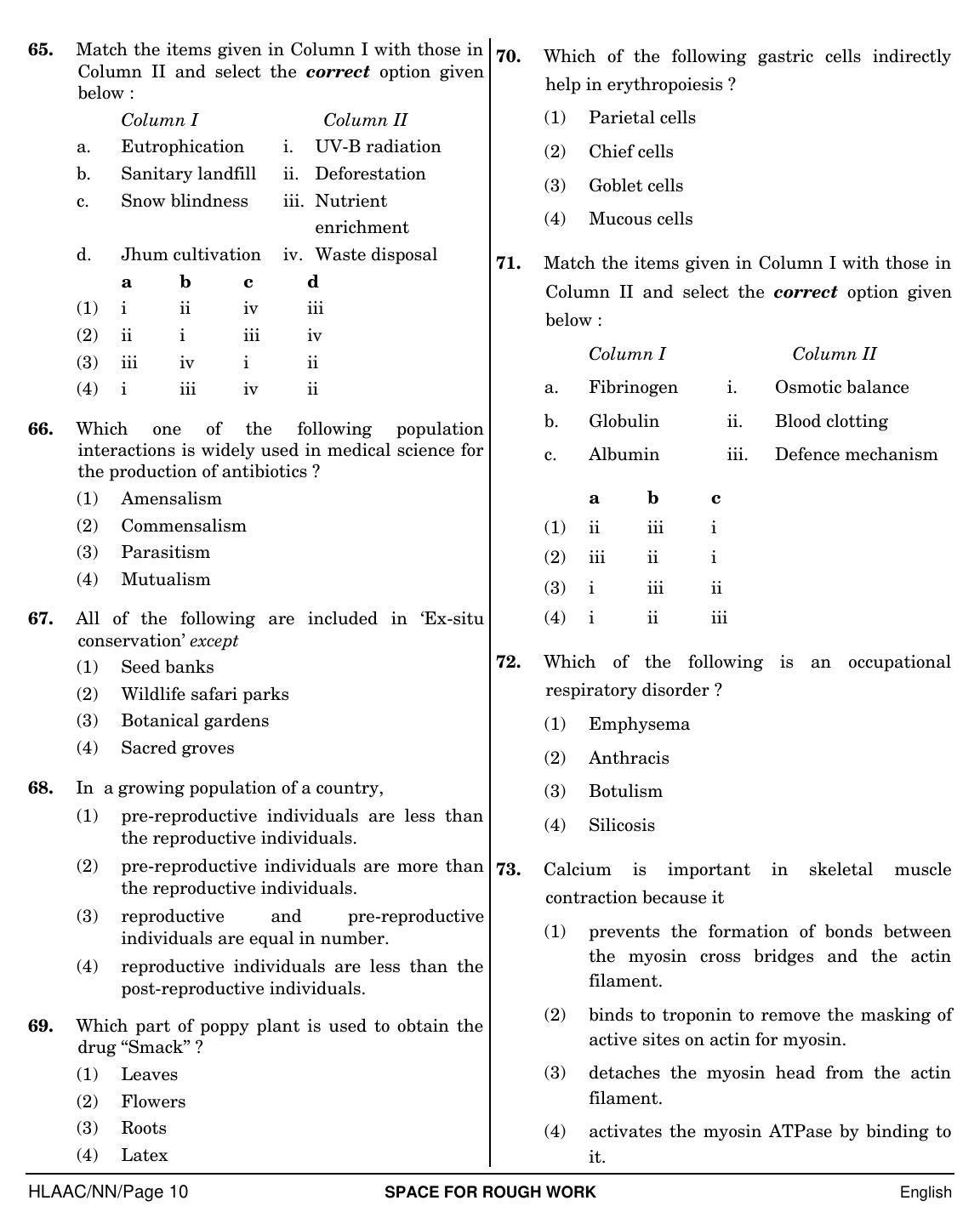 NEET English NN 2019 Question Paper - Page 10