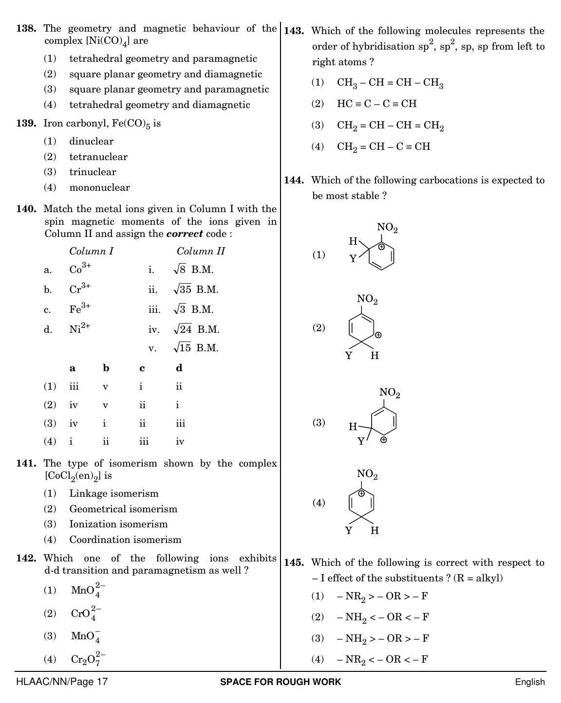 NEET English NN 2019 Question Paper - Page 17