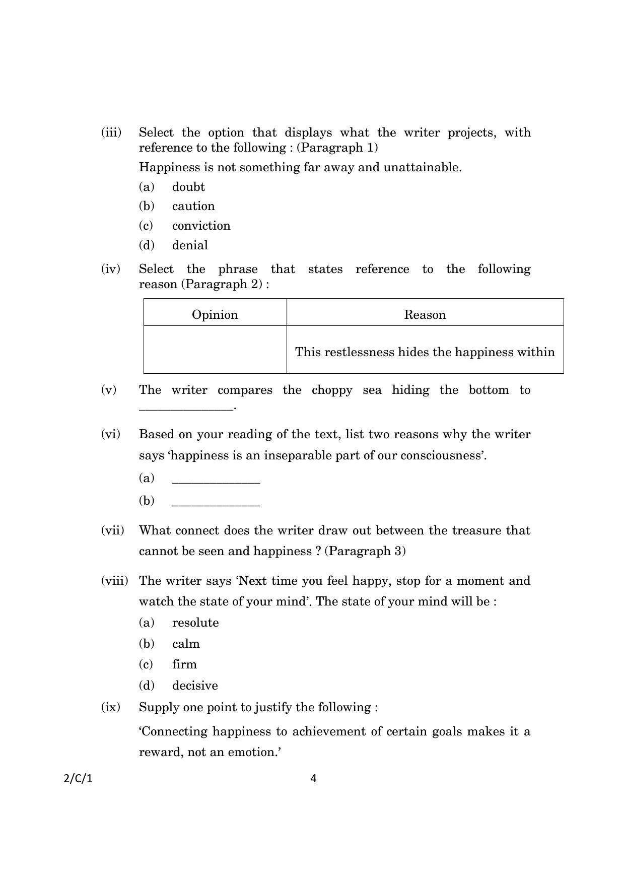 CBSE Class 10 2-1_English Language And Literature 2023 (Compartment) Question Paper - Page 4
