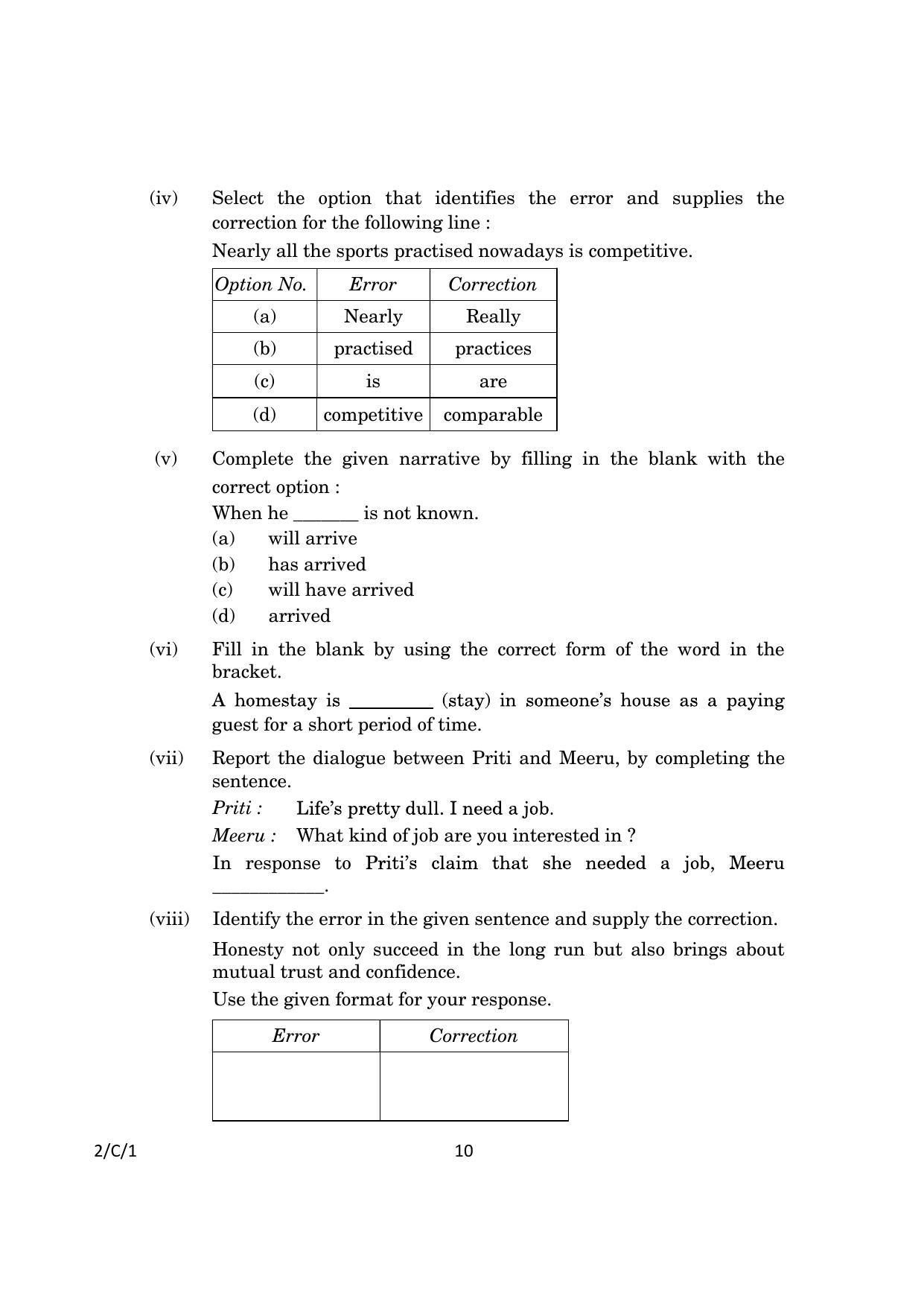 CBSE Class 10 2-1_English Language And Literature 2023 (Compartment) Question Paper - Page 10