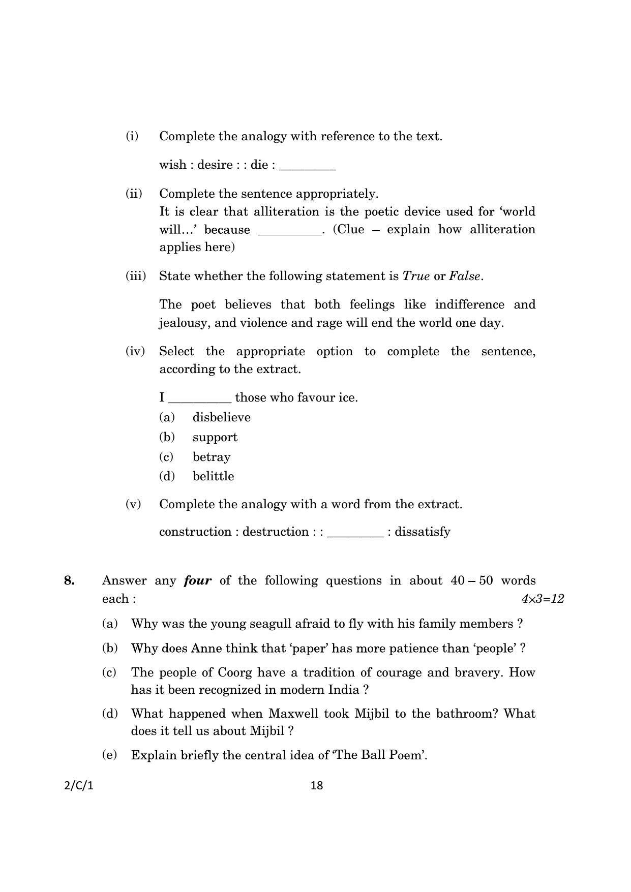 CBSE Class 10 2-1_English Language And Literature 2023 (Compartment) Question Paper - Page 18