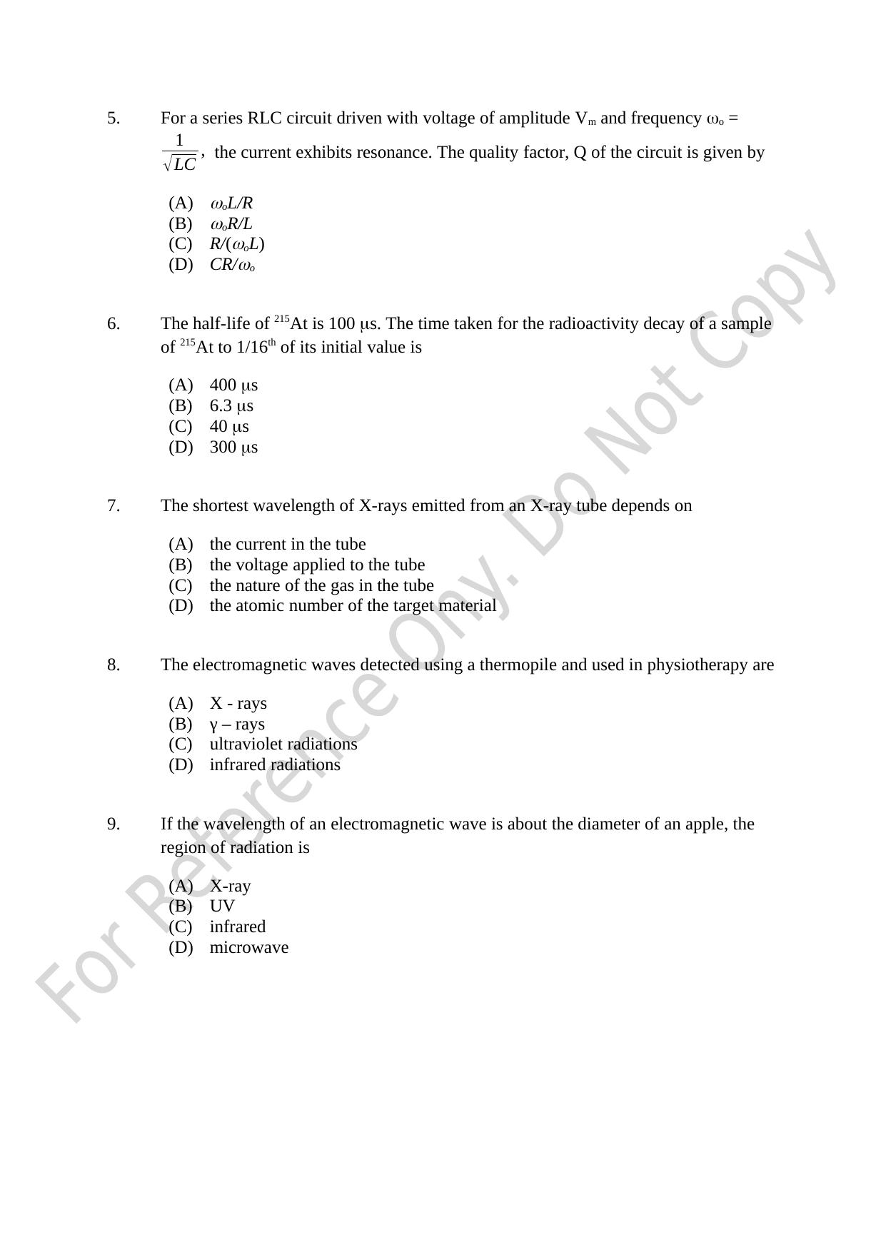 CUSAT CAT 2021 B.Tech Shift I Question Paper - Page 2