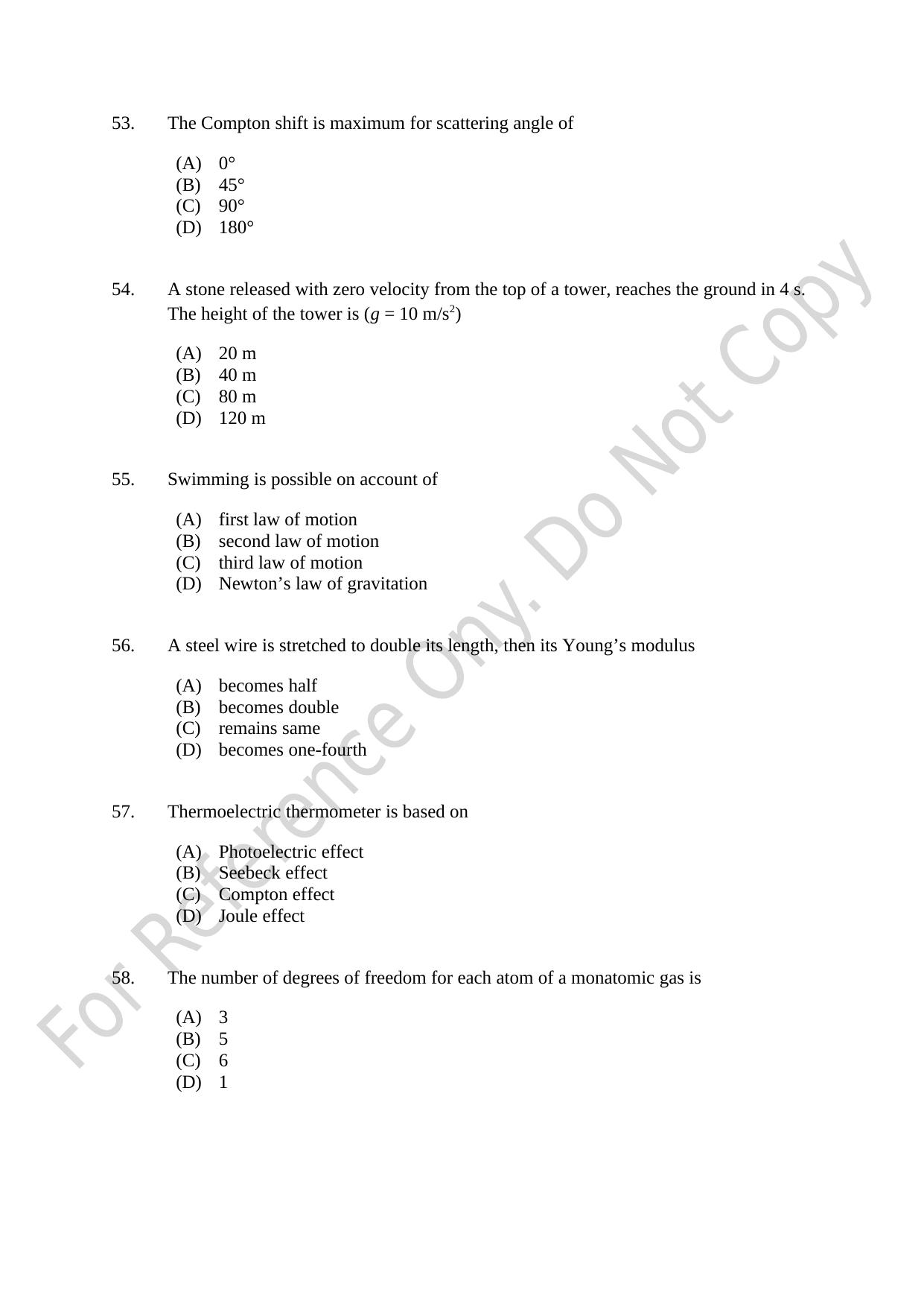 CUSAT CAT 2021 B.Tech Shift I Question Paper - Page 11