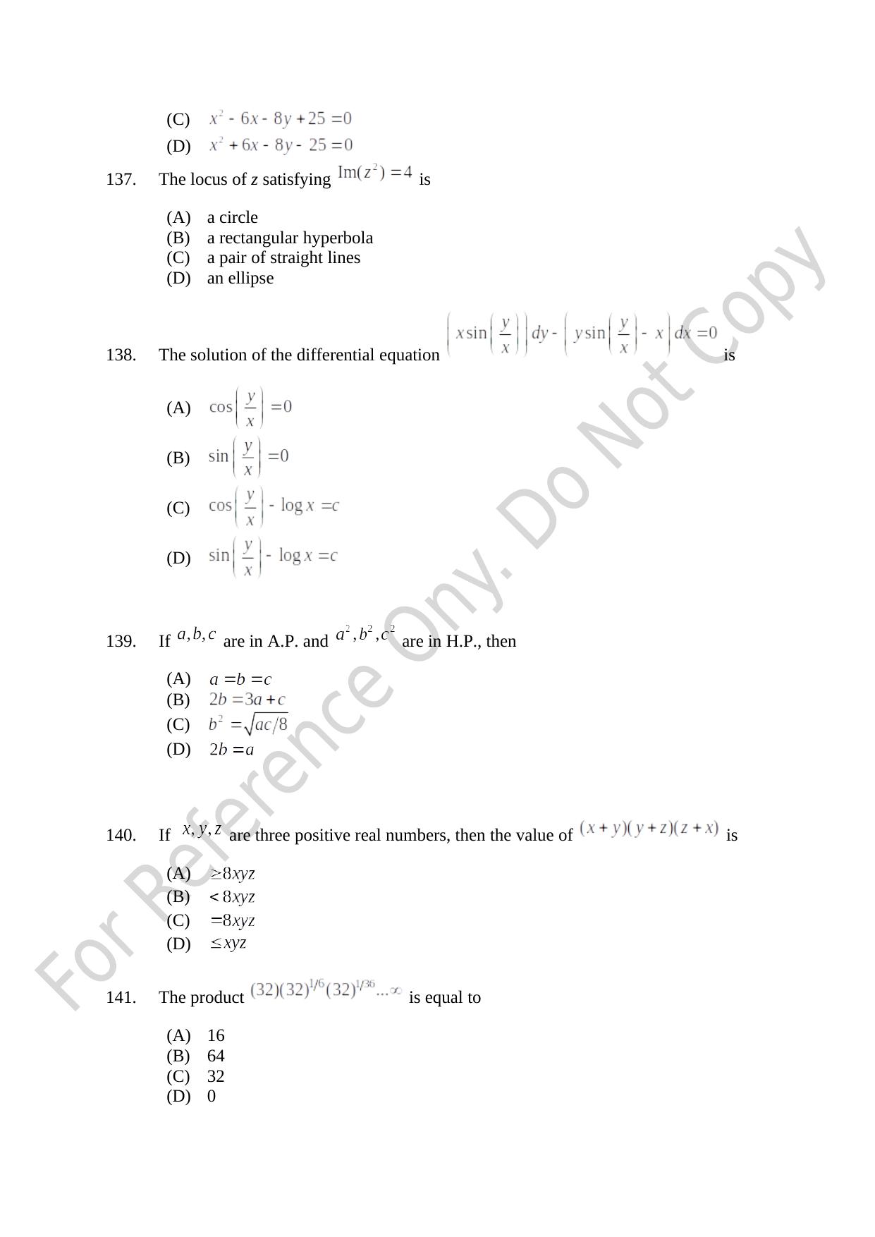 CUSAT CAT 2021 B.Tech Shift I Question Paper - Page 27