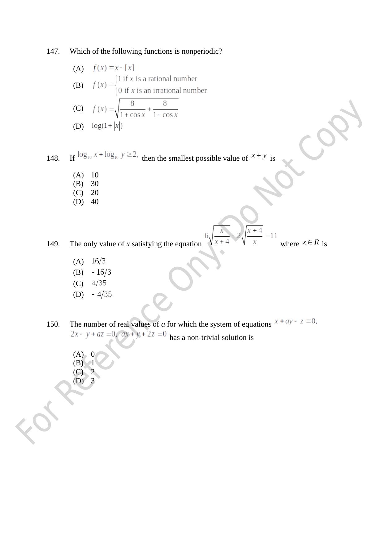 CUSAT CAT 2021 B.Tech Shift I Question Paper - Page 30