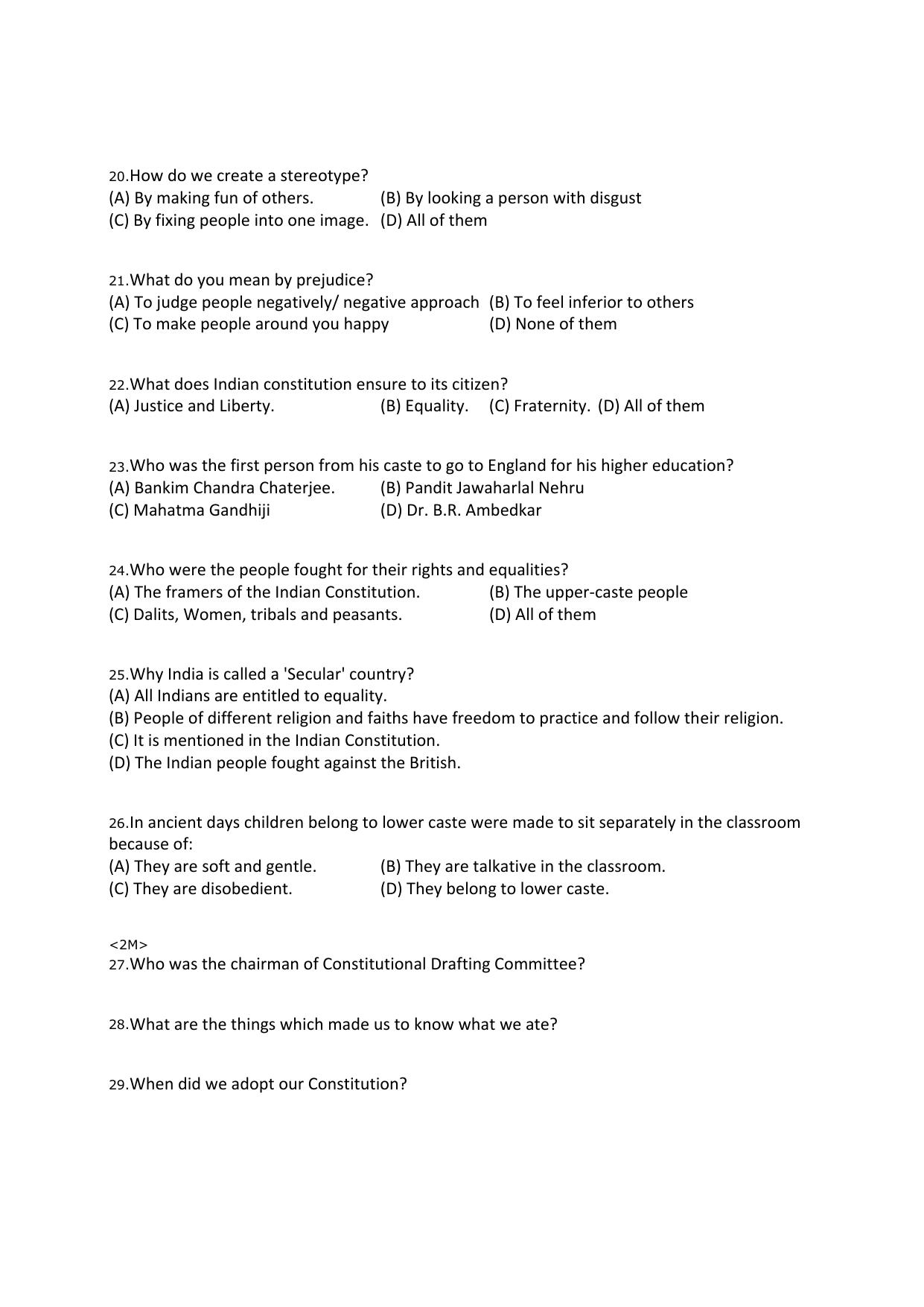 CBSE Worksheets for Class 6 Social Science Diversity and Discrimination Assignment - Page 3