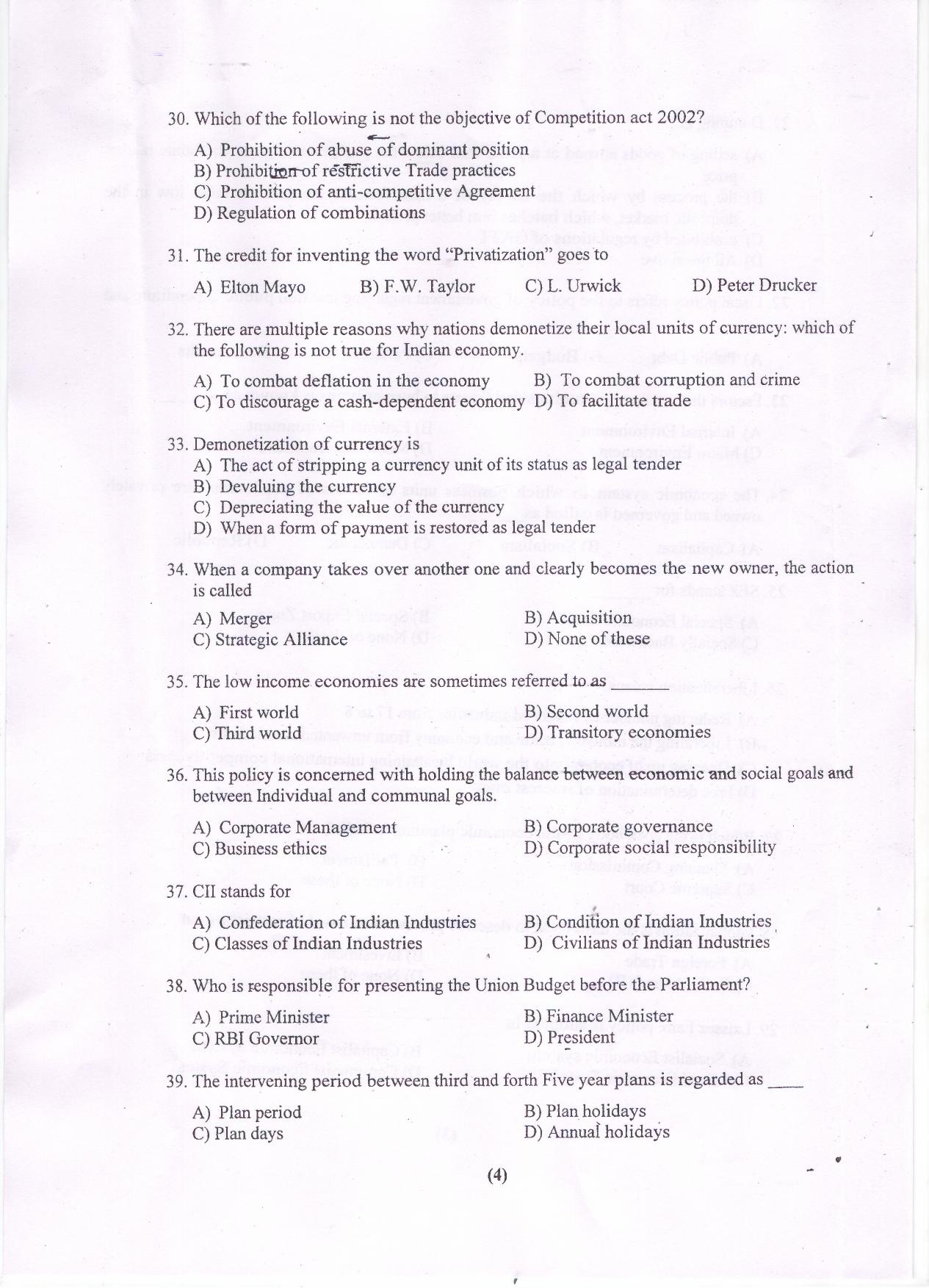 PU MET 2017 Question Booklet with Key - Page 5