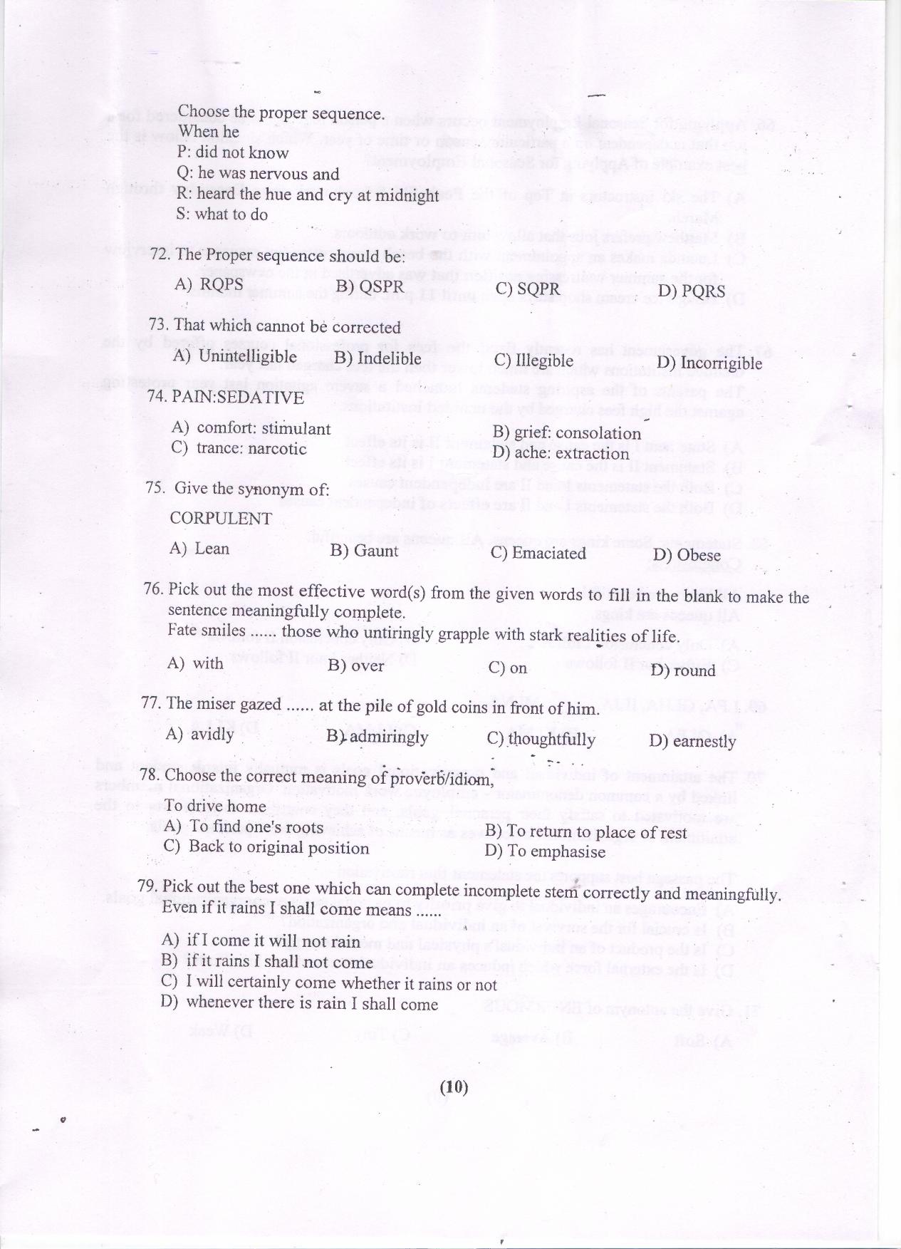 PU MET 2017 Question Booklet with Key - Page 11