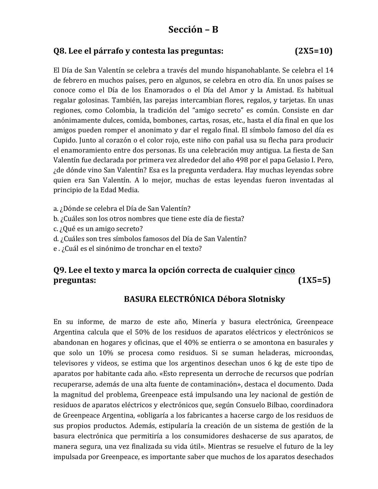CBSE Class 12 Spanish Sample Paper 2023 - Page 4