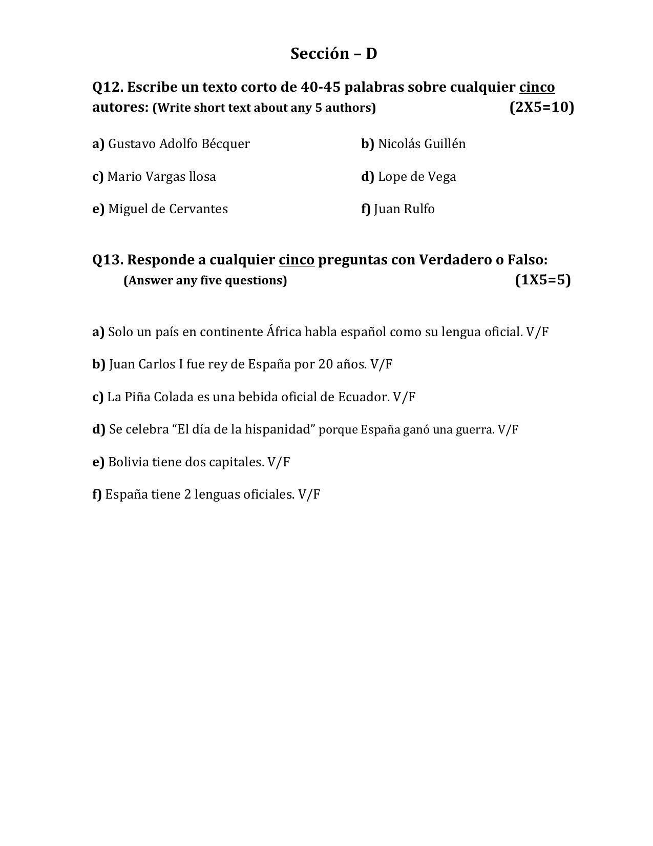 CBSE Class 12 Spanish Sample Paper 2023 - Page 7