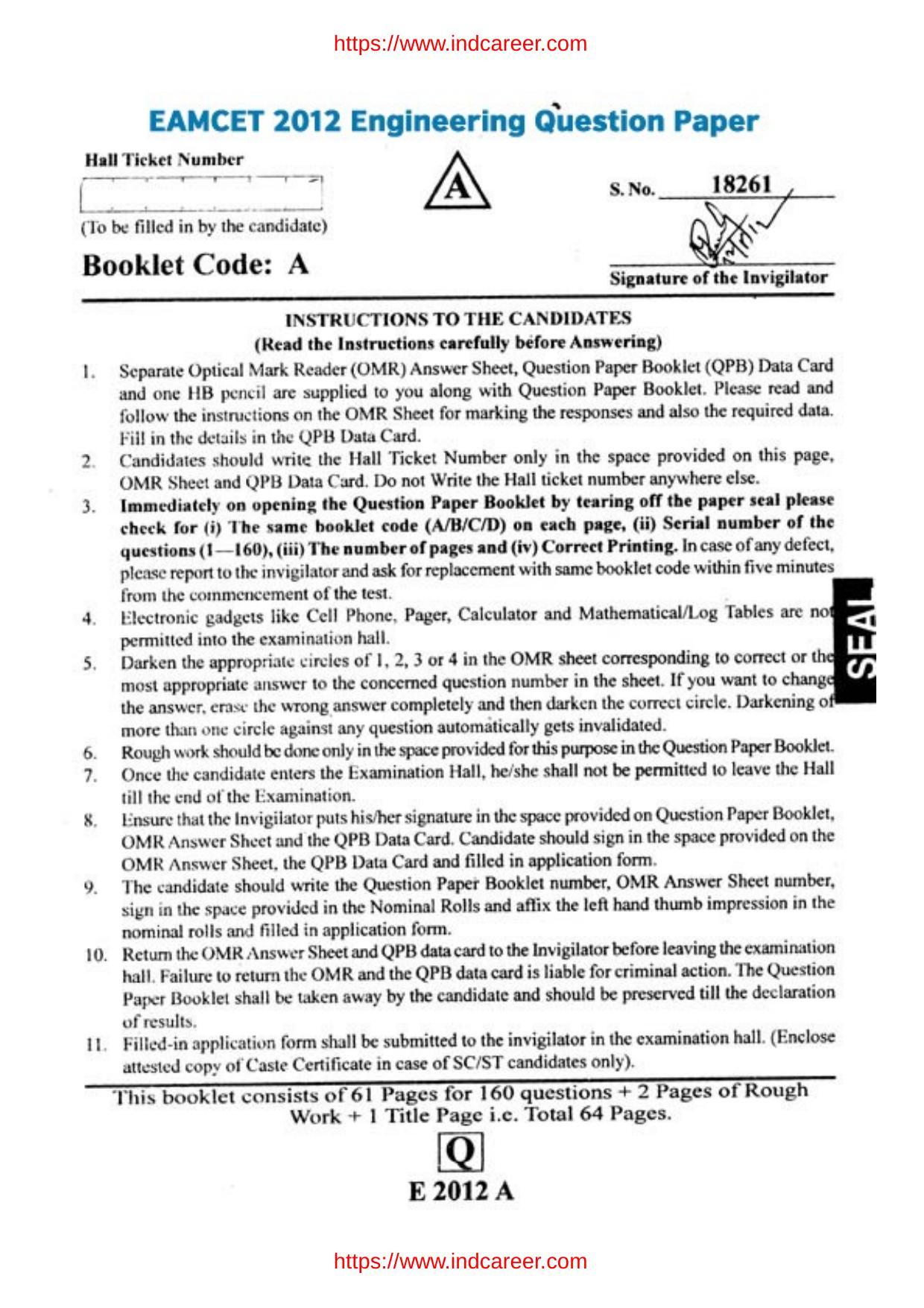 Ts Eamcet Medical Question Paper at William Melendez blog