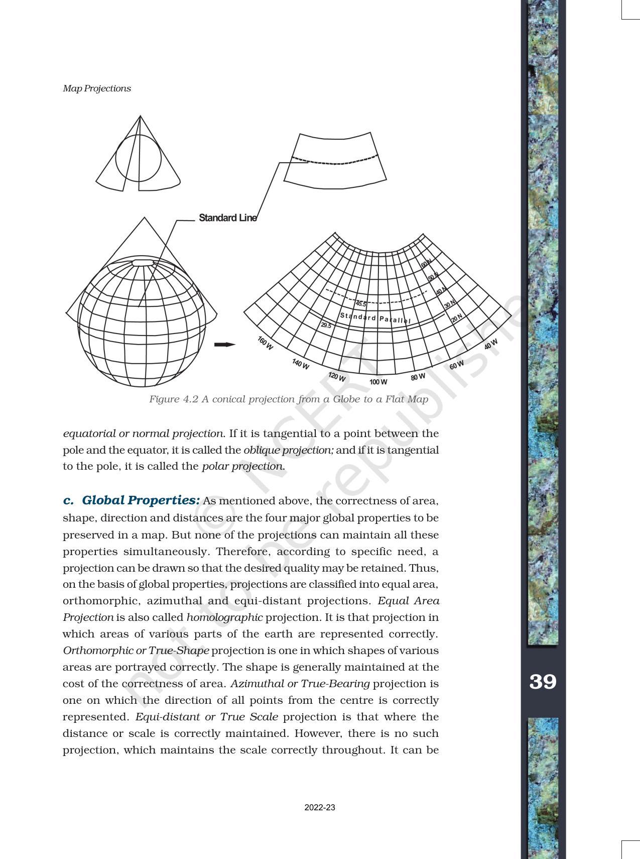 NCERT Book for Class 11 Geography (Part-III) Chapter 4 Map Projections - Page 5