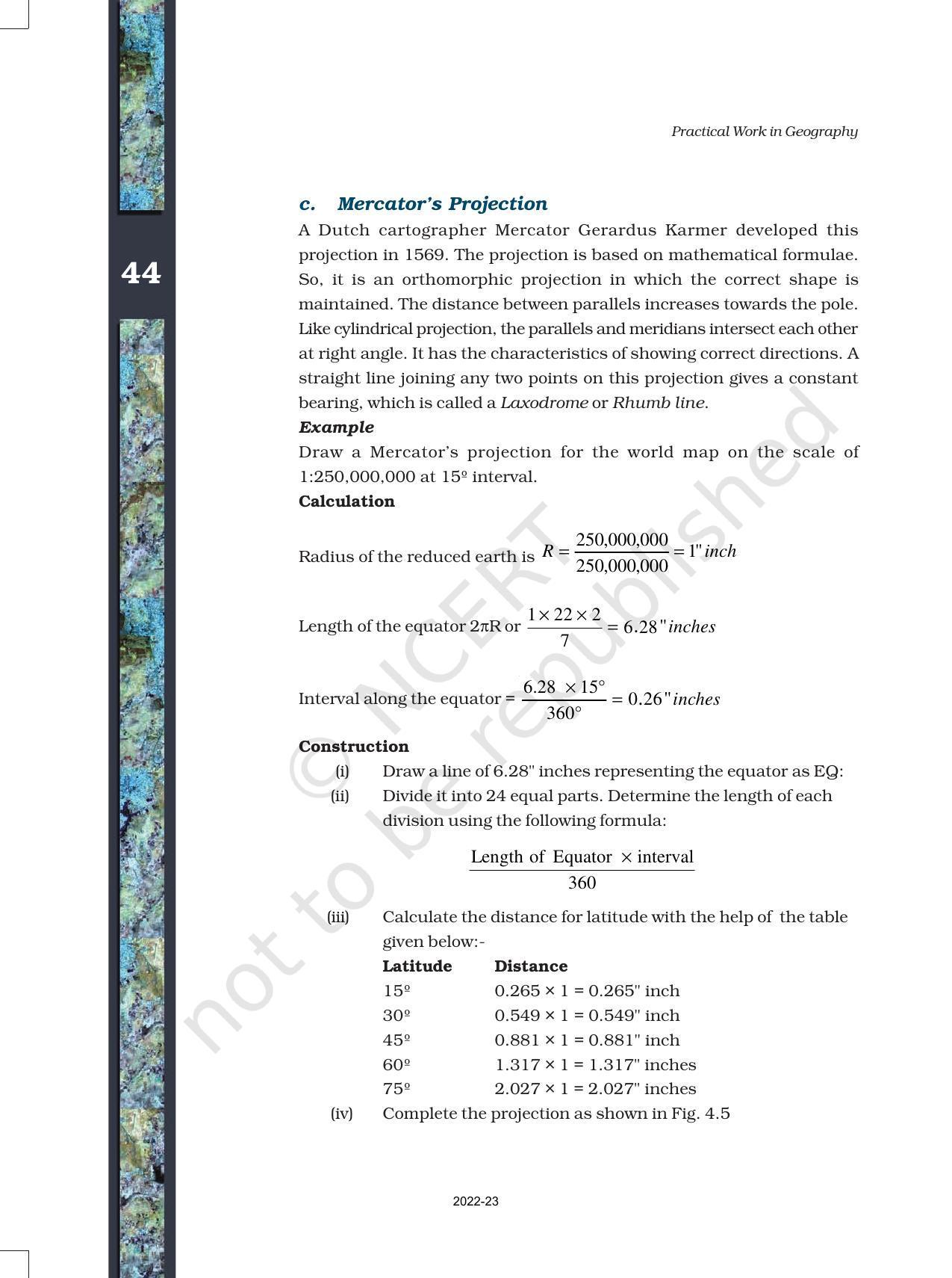 NCERT Book for Class 11 Geography (Part-III) Chapter 4 Map Projections - Page 10