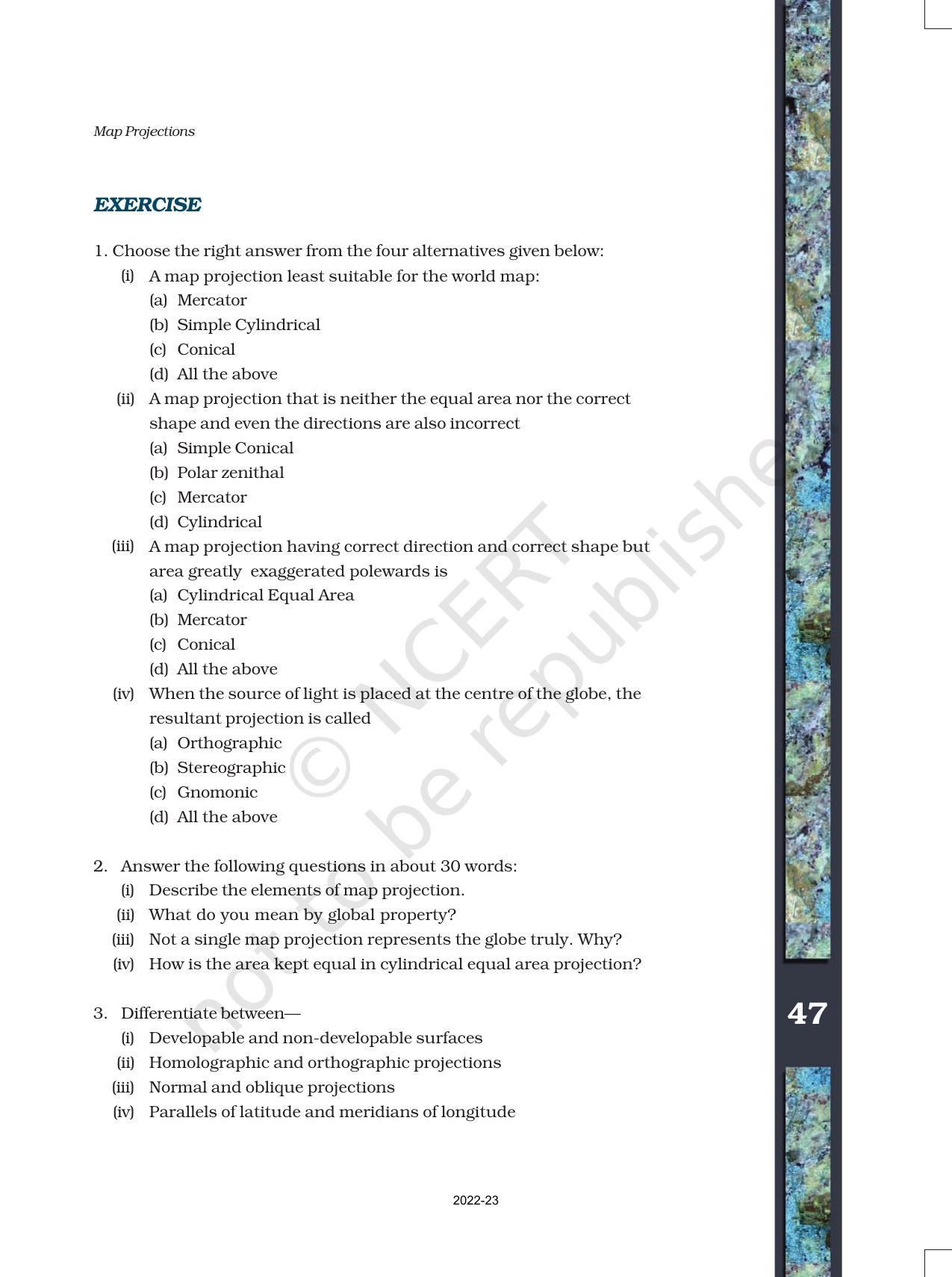 NCERT Book for Class 11 Geography (Part-III) Chapter 4 Map Projections - Page 13