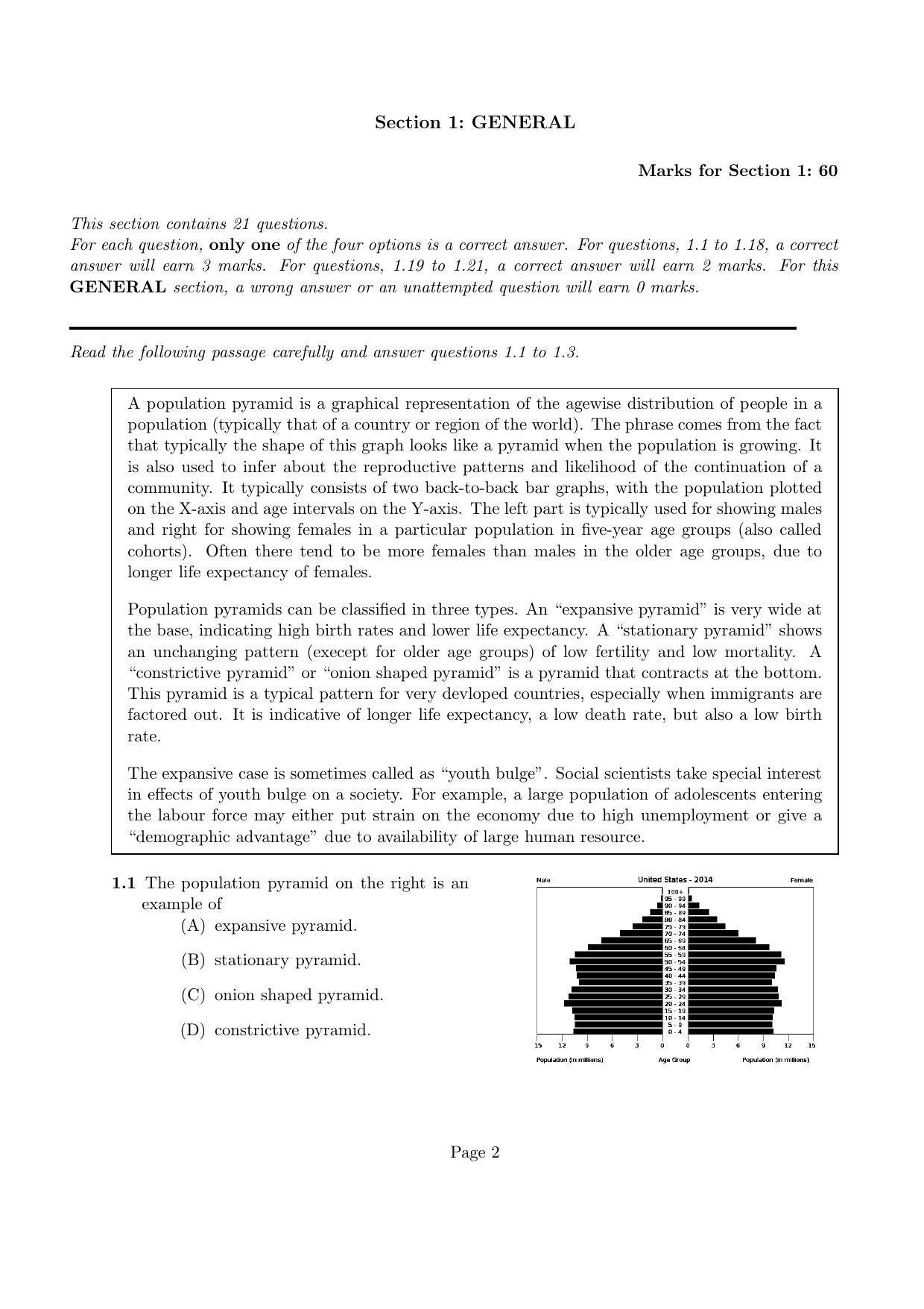 LPU NEST Question Papers 2015 SET A - Page 2