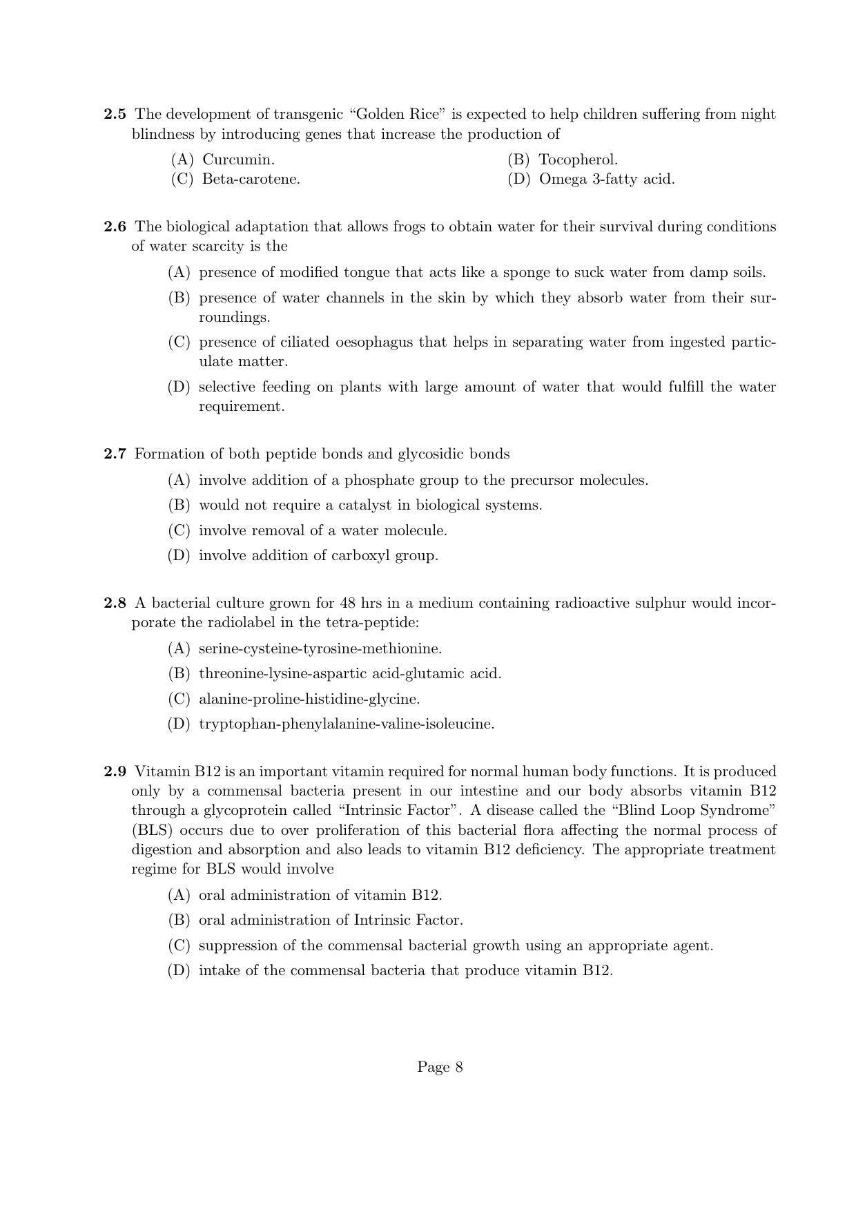 LPU NEST Question Papers 2015 SET A - Page 8
