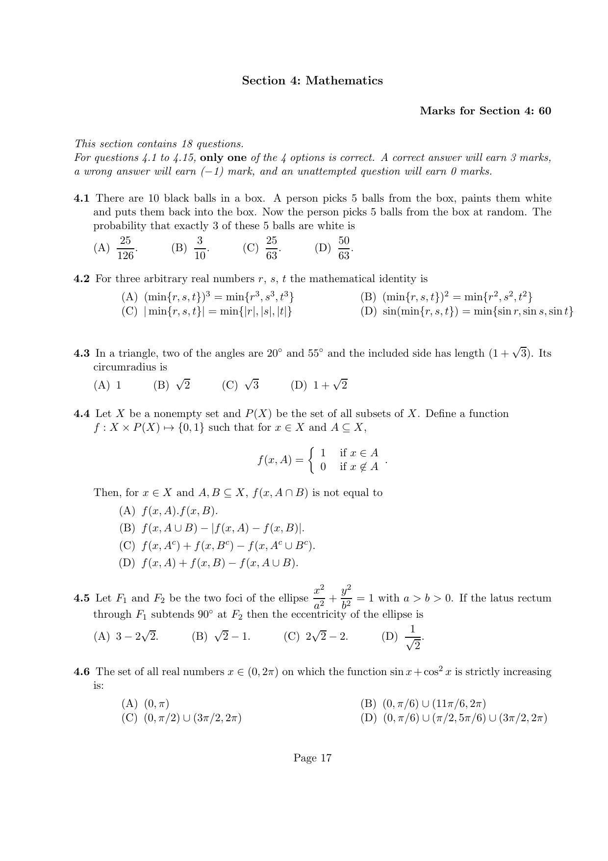 LPU NEST Question Papers 2015 SET A - Page 17