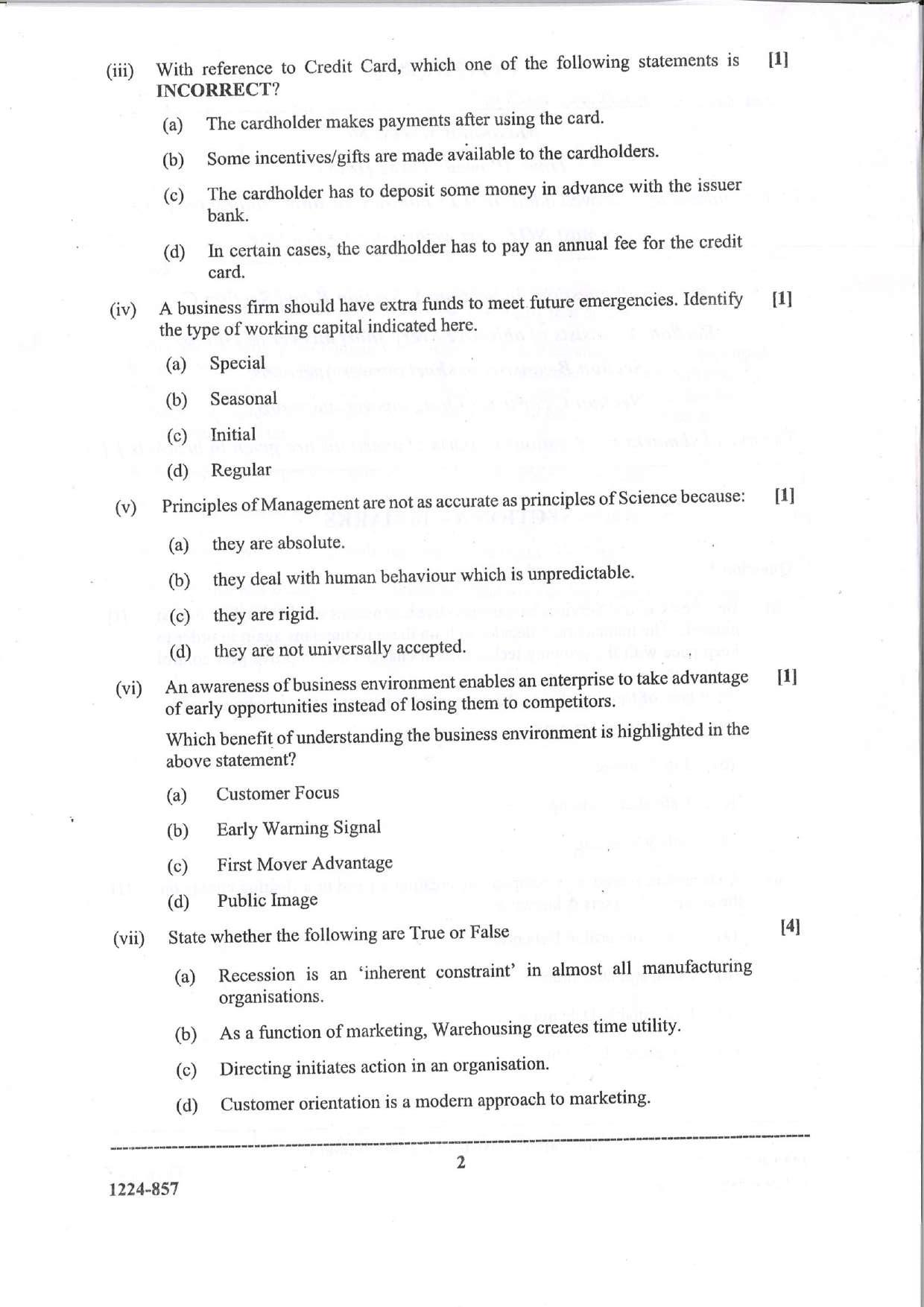 ISC Class 12 Commerce 2024 Question Paper - Page 2
