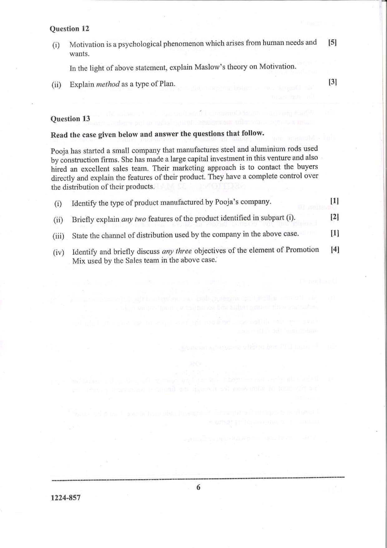 ISC Class 12 Commerce 2024 Question Paper - Page 6