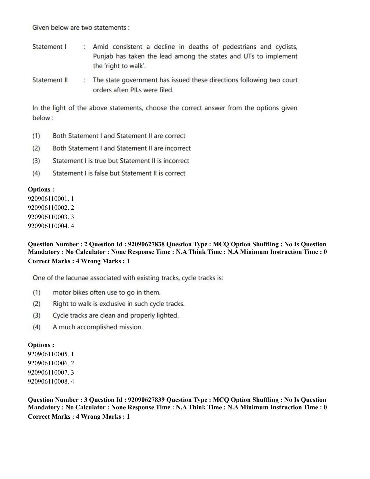 CUET PG 2023: COQP02 – Applied Geography and Geoinformatics (Eng) - Shift 1 (26-06-2023) Question Paper - Page 3