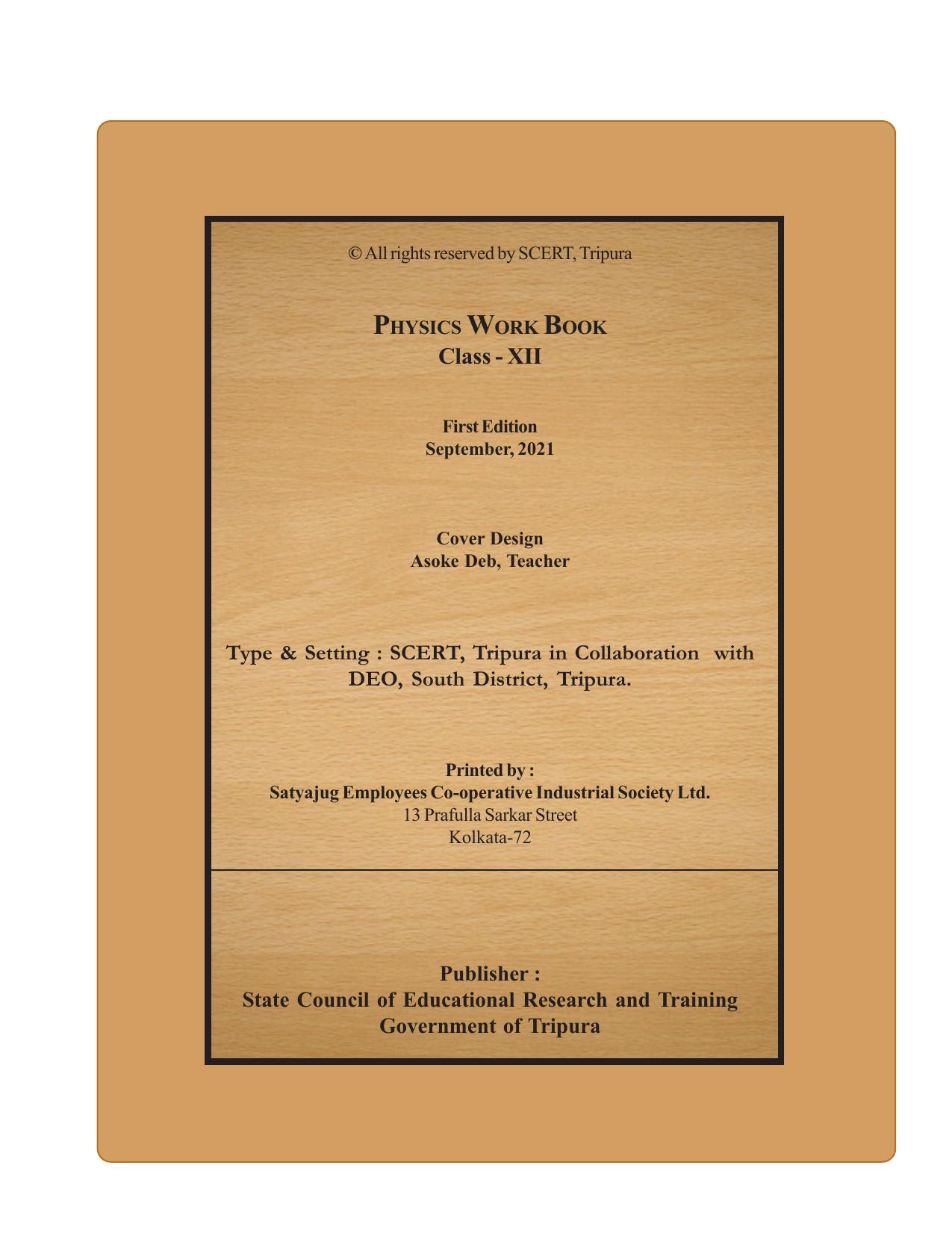 Tripura Board Class 12 Physics English Workbooks - Page 2