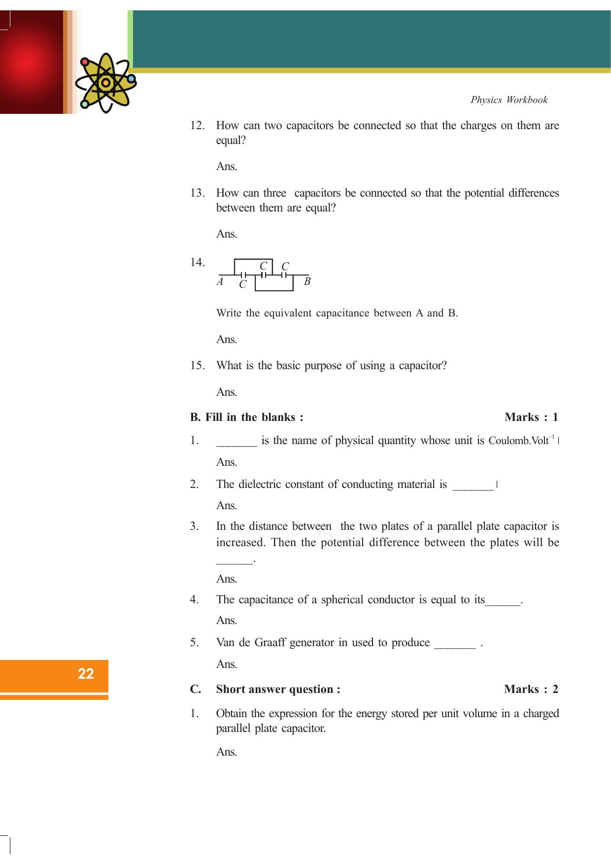 Tripura Board Class 12 Physics English Workbooks - Page 28