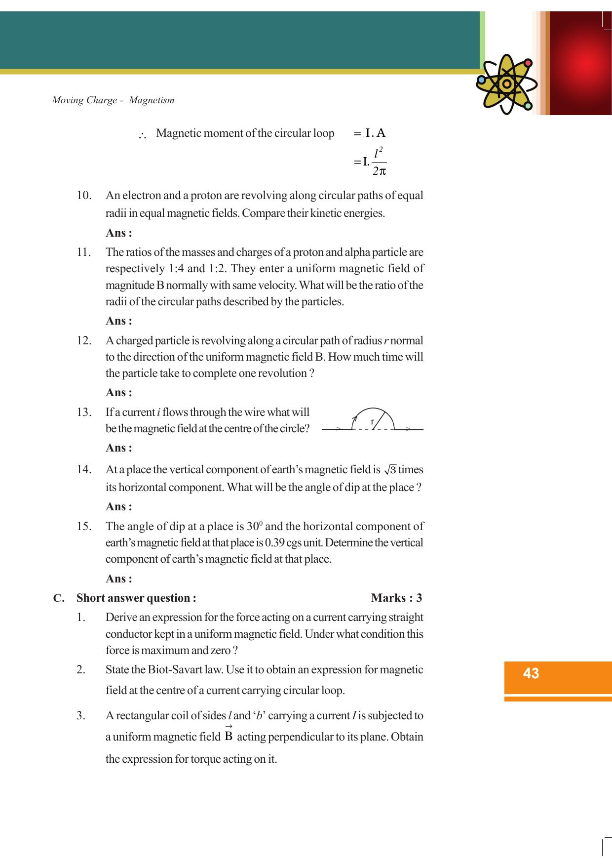Tripura Board Class 12 Physics English Workbooks - Page 49