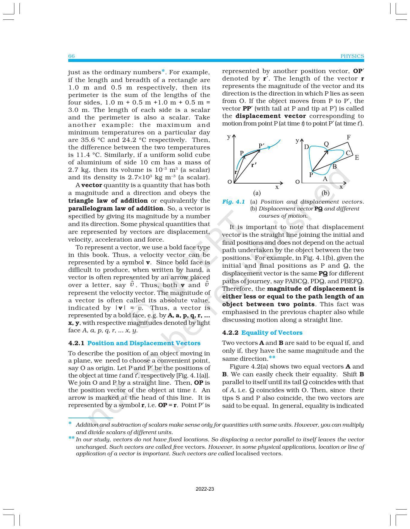 NCERT Book for Class 11 Physics Chapter 4 Motion in a Plane - Page 2