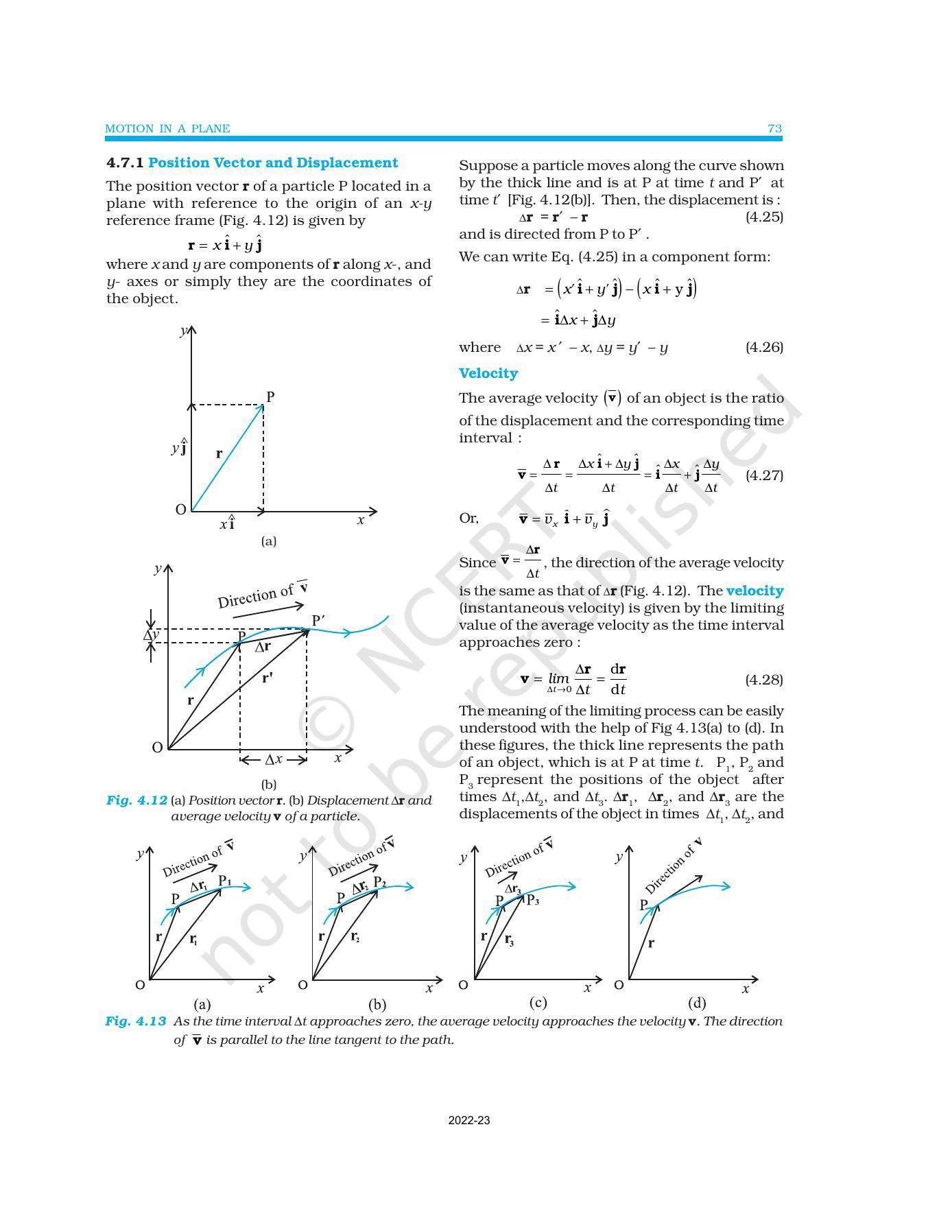 NCERT Book for Class 11 Physics Chapter 4 Motion in a Plane - Page 9