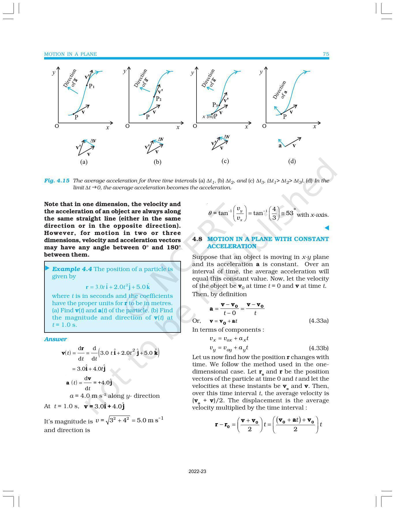 NCERT Book for Class 11 Physics Chapter 4 Motion in a Plane - Page 11