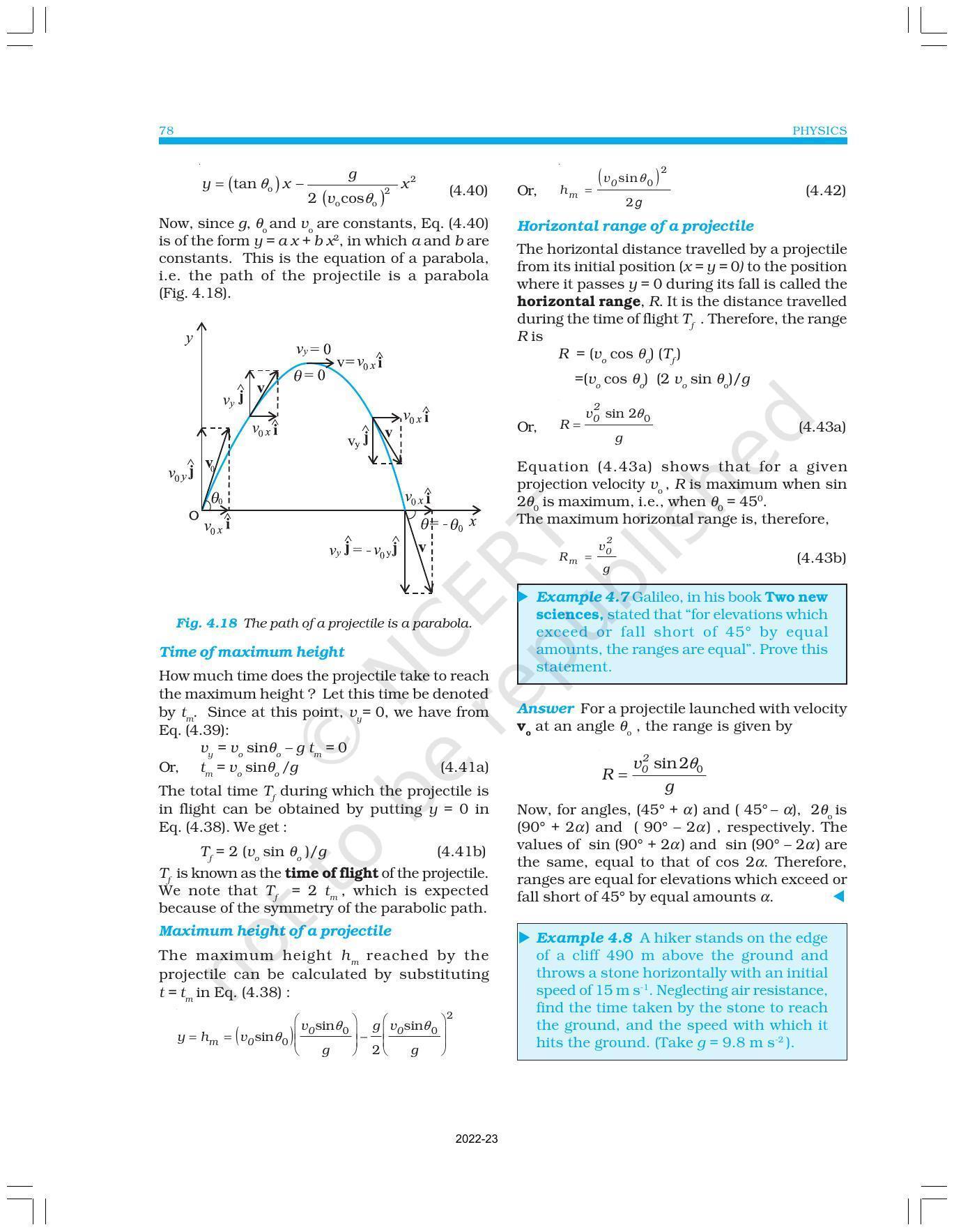 NCERT Book for Class 11 Physics Chapter 4 Motion in a Plane - Page 14