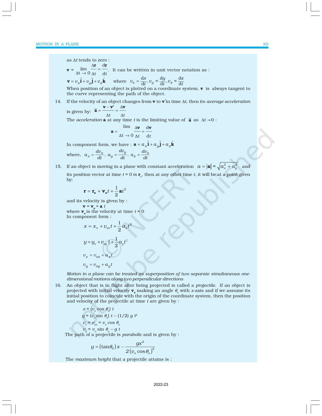 NCERT Book for Class 11 Physics Chapter 4 Motion in a Plane - Page 19