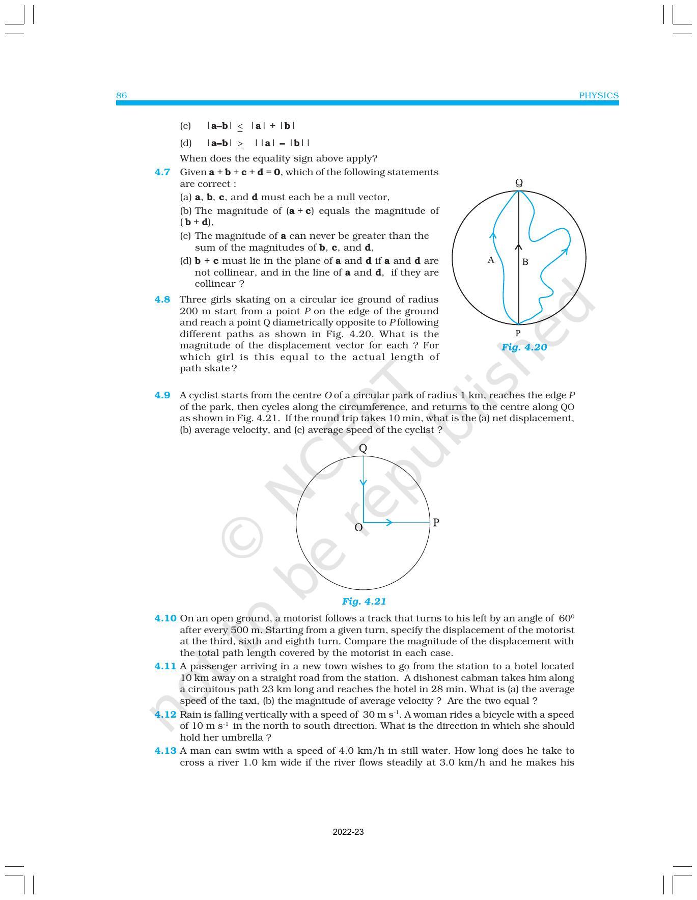 NCERT Book for Class 11 Physics Chapter 4 Motion in a Plane - Page 22
