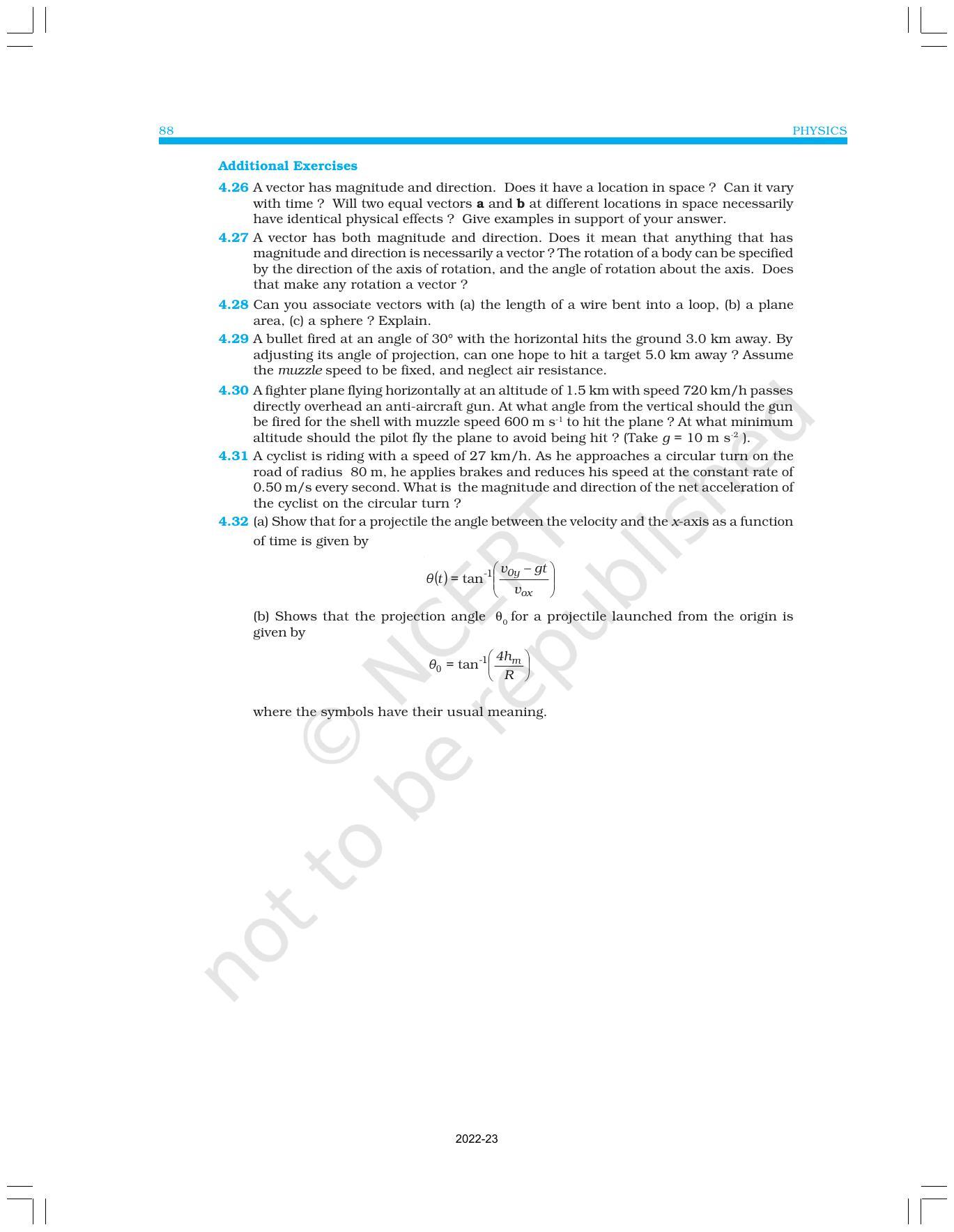 NCERT Book for Class 11 Physics Chapter 4 Motion in a Plane - Page 24